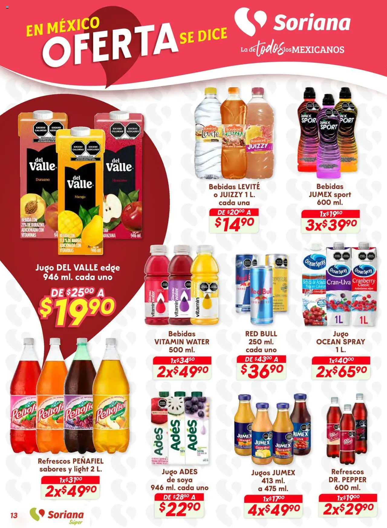 Nuevas ofertas de Soriana válidas en toda la República Mexicana desde el 25.09.2025. ¡Encuentra las mejores ofertas en Soriana - Preciazazaso Súper: Valle de México! | Página: 13 | Productos: Durazno, Manzana, Mango, Arándanos