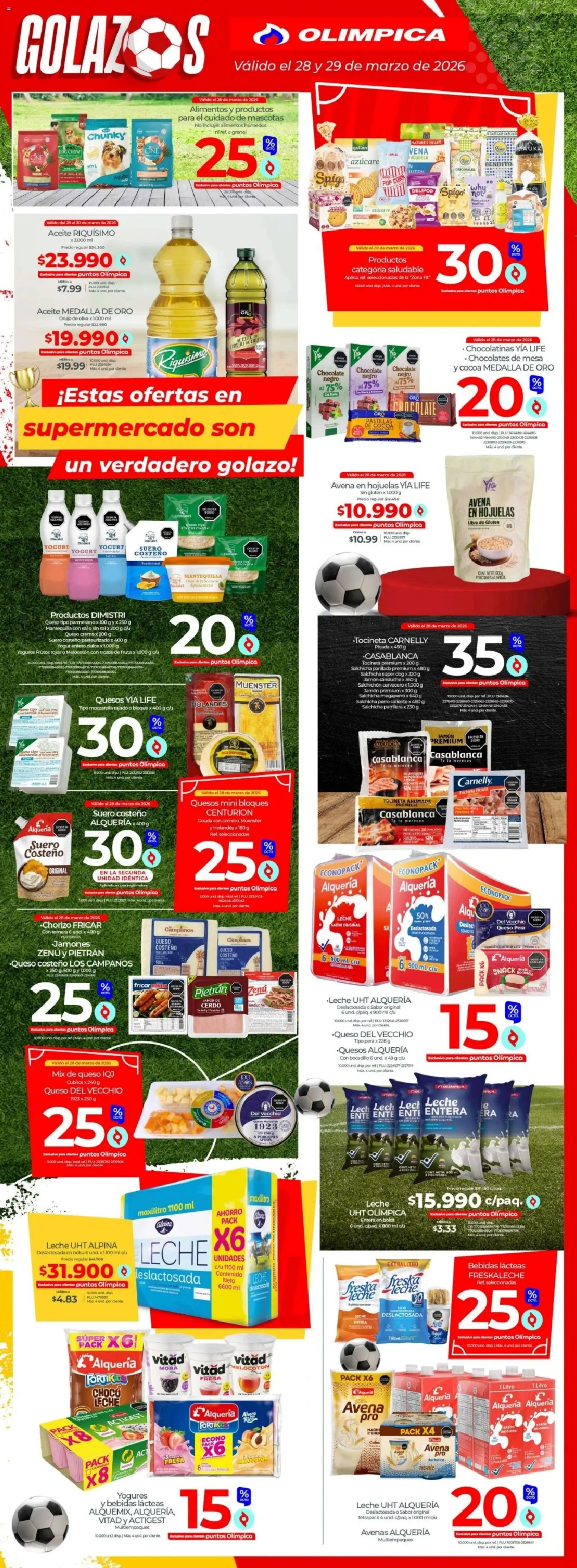 Olímpica revista - valida desde el 28.03.2026 | Página: 2 | Productos: Té, Avena, Sal, Chorizo