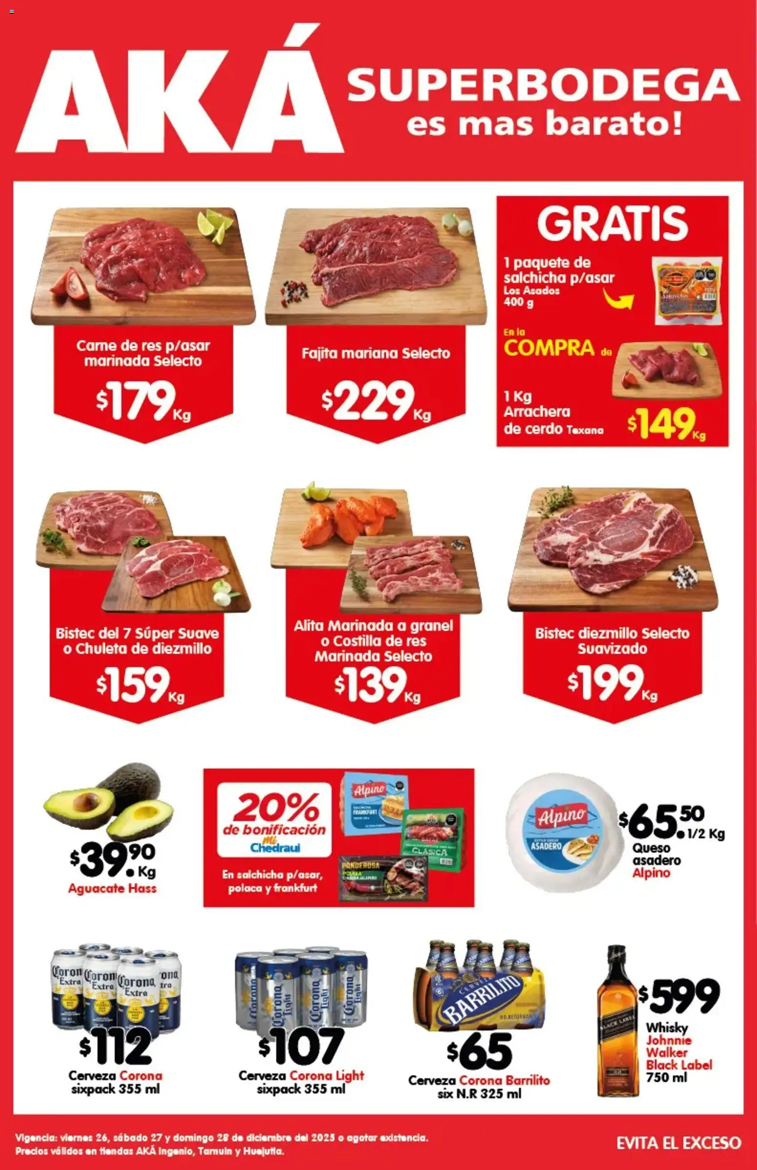 Nuevas ofertas de Arteli válidas en toda la República Mexicana desde el 26.12.2025. ¡Encuentra las mejores ofertas en Arteli folleto Aká Superbodegas Foraneas! | Página: 1 | Productos: Salchicha, Queso, Cerdo, Whisky