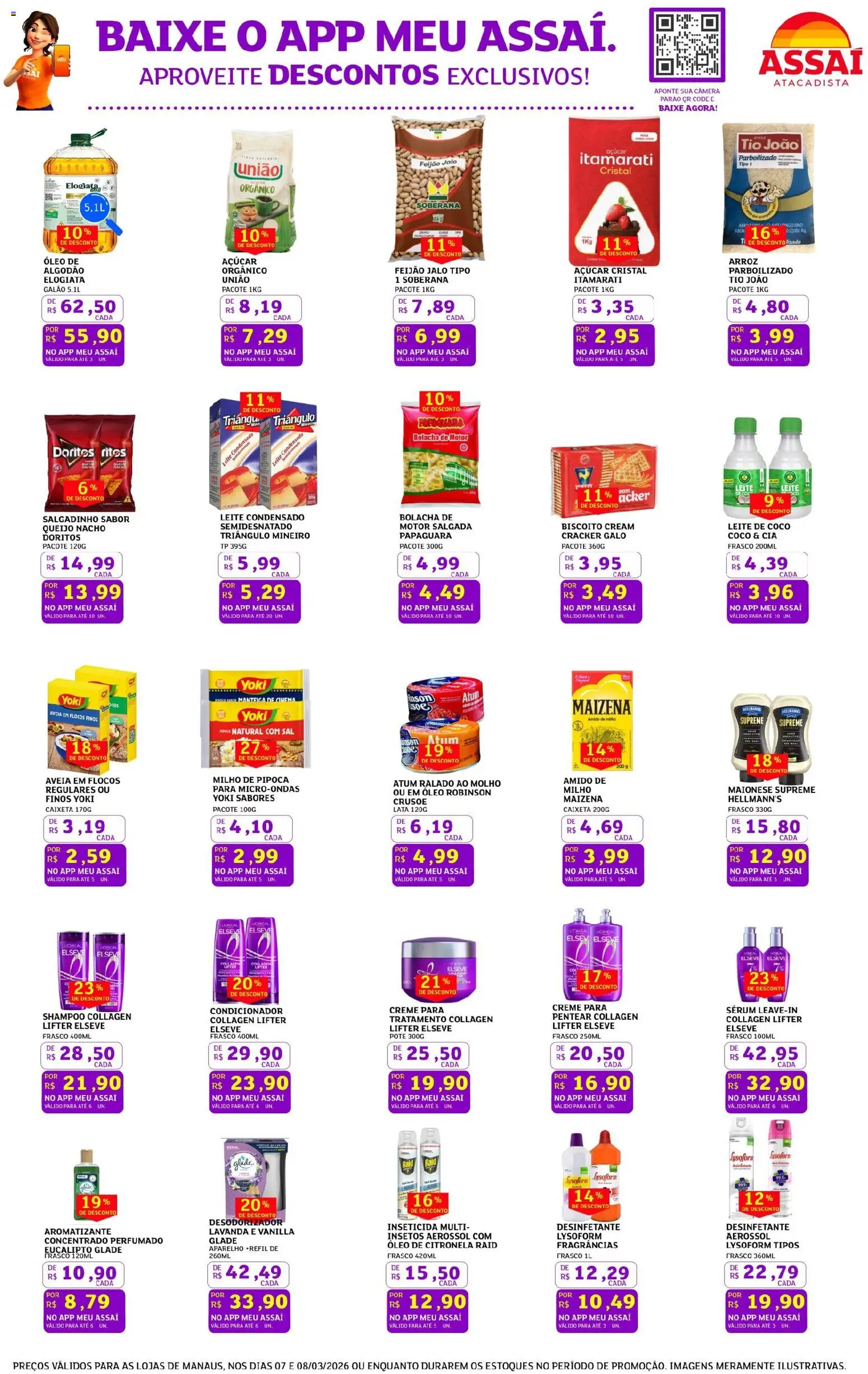 Assaí Atacadista Folheto - válido de 07.03.2026 | Página: 3 | Produtos: Manteiga, Queijo, Sérum, Pipoca