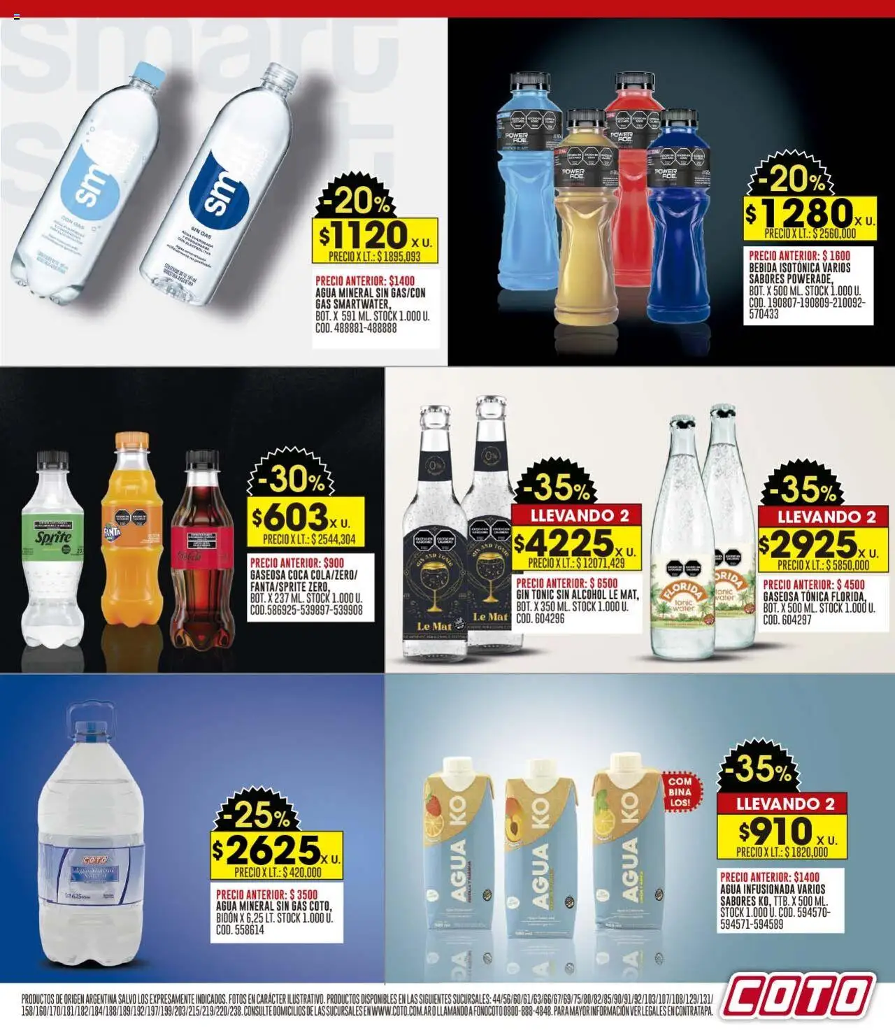 Coto ofertas │ válido desde el 18.08.2025 | Página: 11 | Productos: Bidón, Gin, Gaseosa, Agua