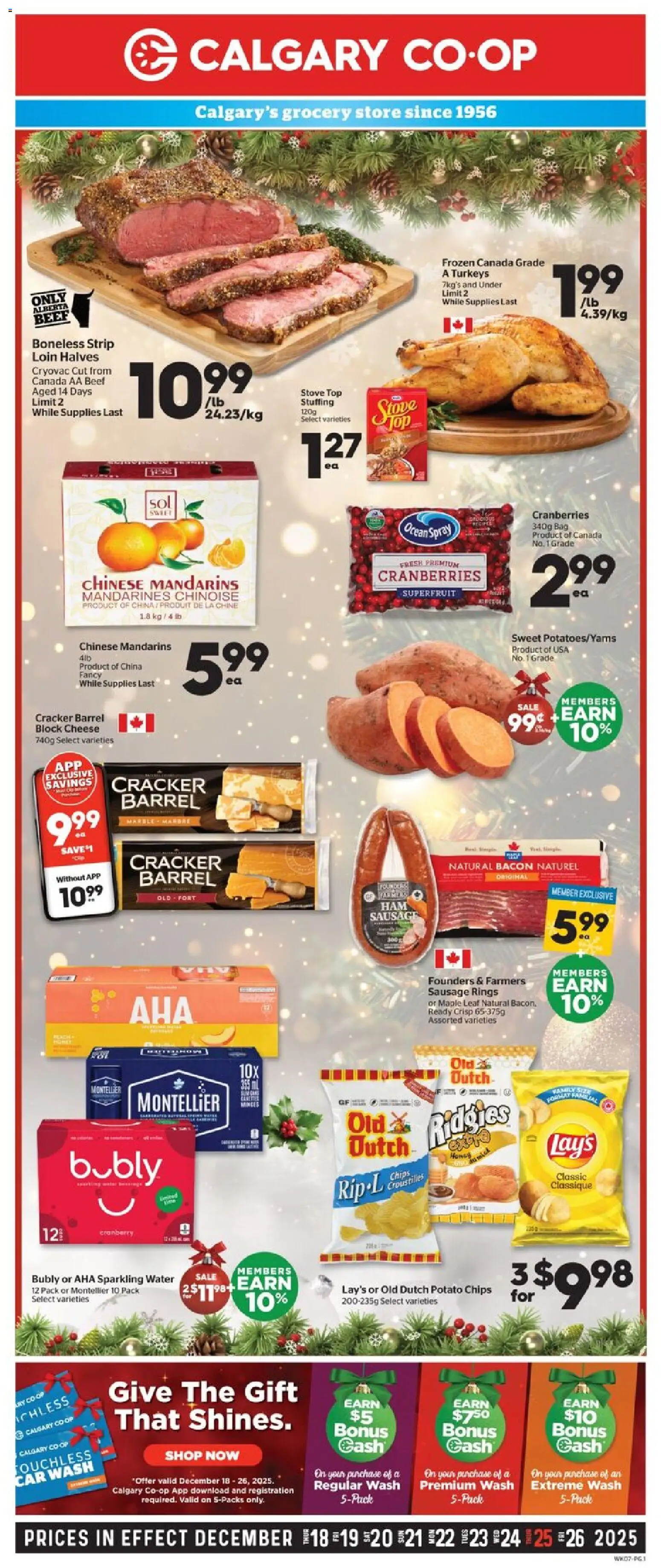 Calgary Co-op flyer valid from 18.12.2025 | Page: 2 | Products: Beef, Chips, Stove, Cheese