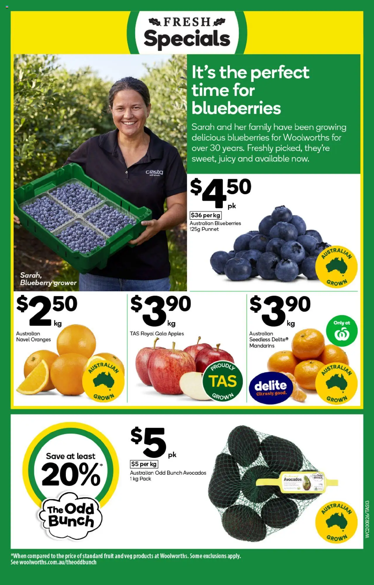 Woolworths catalogue - valid from 20.08.2025 | Page: 13 | Products: Apples, Oranges, Mandarins, Blueberries