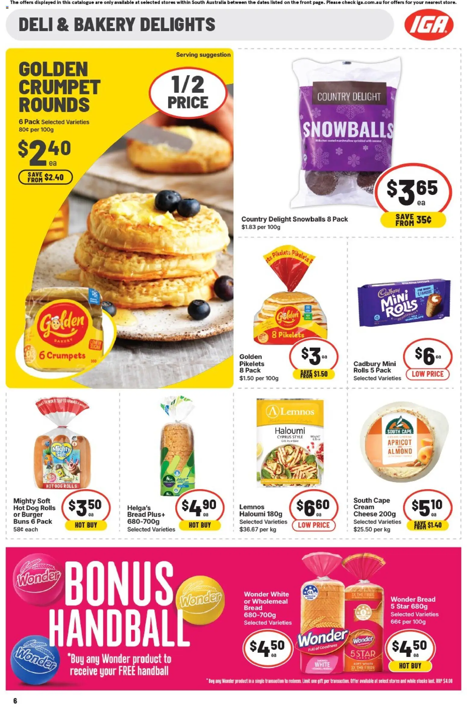 IGA catalogue - valid from 28.01.2026 | Page: 6 | Products: Cheese, Bread, Chocolate, Cream
