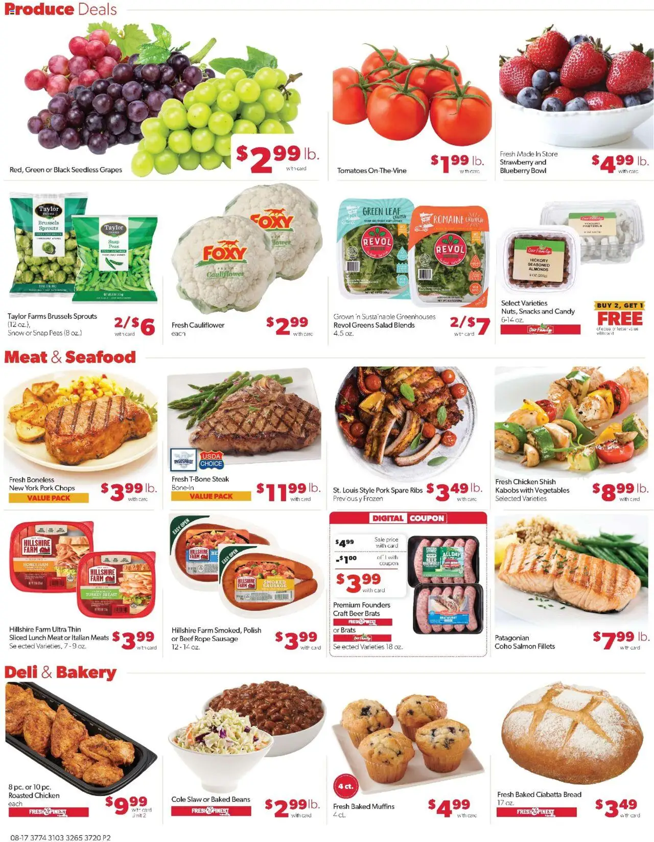 Family Fare Weekly Ad - NE - valid from 17.08.2025 | Page: 3 | Products: Brussels Sprouts, Pork, Vegetables, Grapes