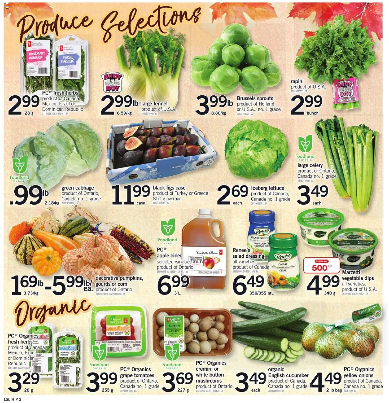 Loblaws flyer valid from 02.10.2025 | Page: 3 | Products: Salad, Turkey, Case, Tomatoes