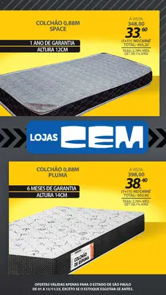 Lojas Cem - Ofertas atuais - Pré-Visualização do folheto da loja Lojas Cem, válido de 01.11.2025 | Página: 101 | Produtos: Colchão, Carne