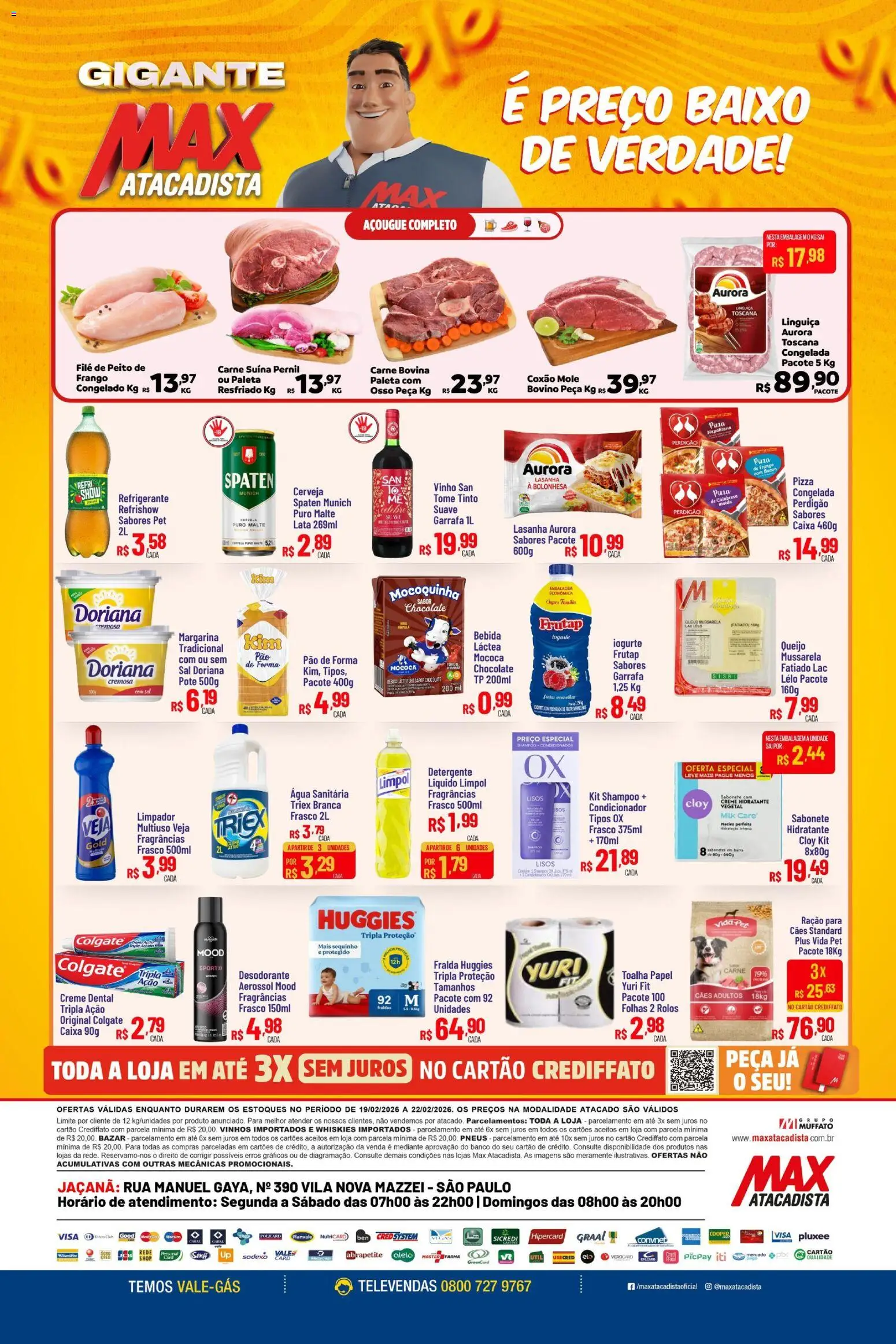 Max Atacadista Folheto - válido de 19.07.2026 | Página: 2 | Produtos: Shampoo, Pizza, Pão de forma, Creme