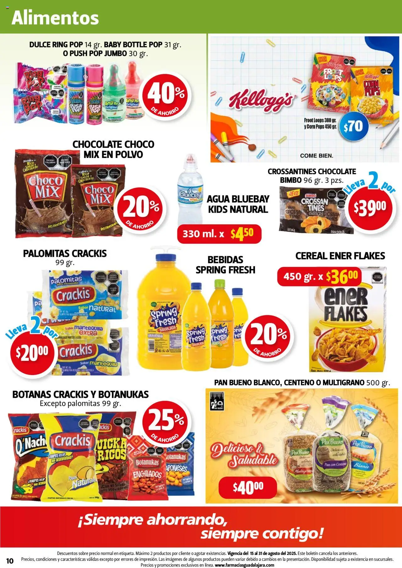 Nuevas ofertas de Farmacia Guadalajara válidas en toda la República Mexicana desde el 15.08.2025. ¡Encuentra las mejores ofertas en Farmacia Guadalajara - Catálogo! | Página: 10 | Productos: Pan dulce, Mantequilla, Pan, Sobre