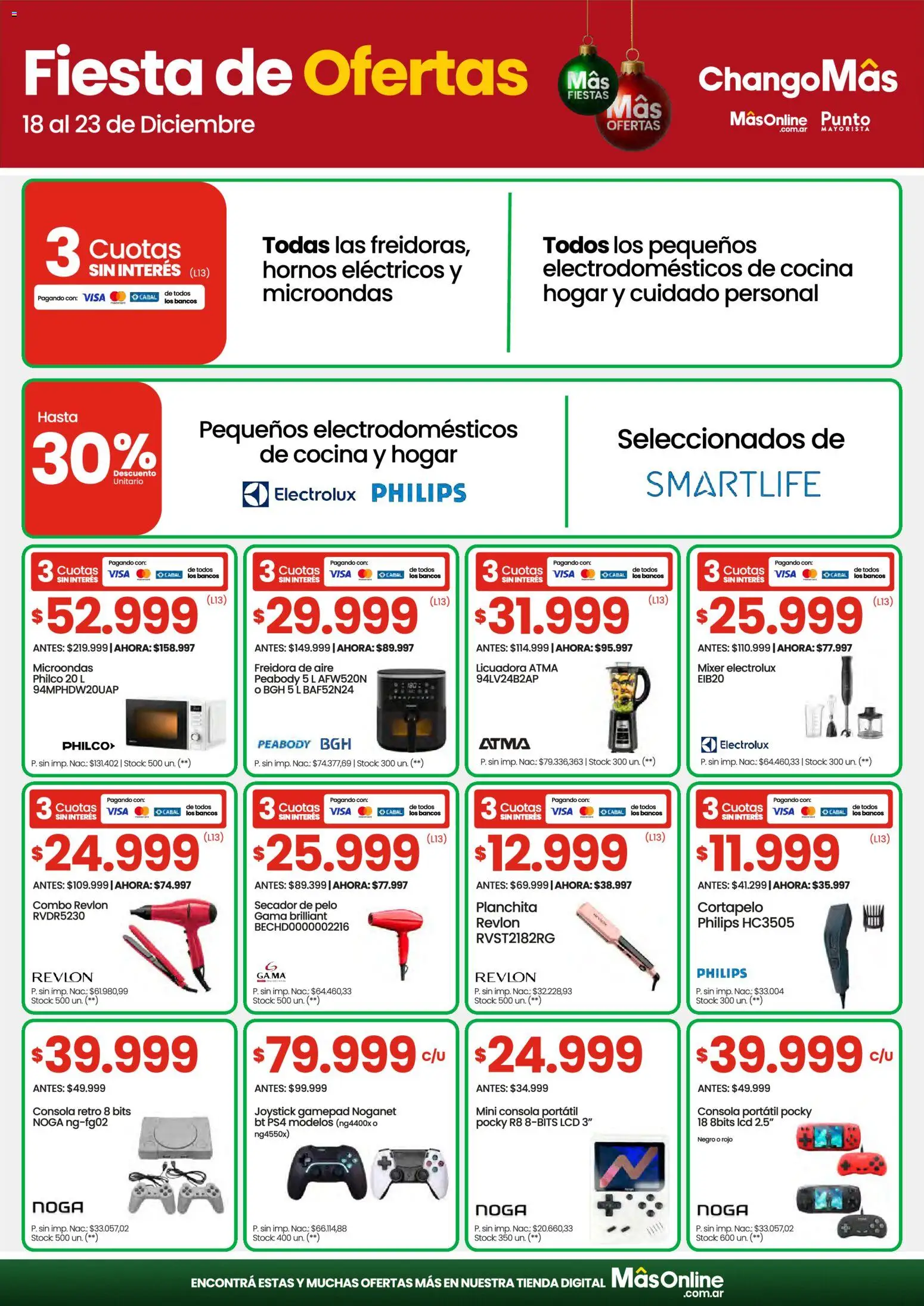 Changomas ofertas │ válido desde el 18.12.2025 | Página: 20 | Productos: Secador de pelo, Freidora, Microondas, Freidora de aire