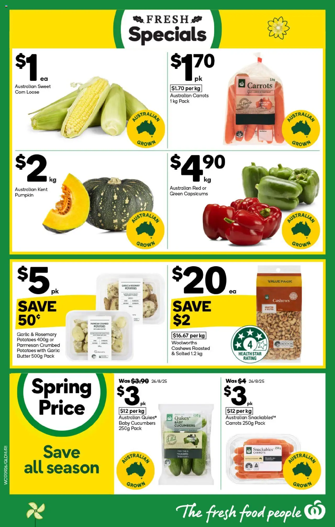 Woolworths catalogue - valid from 17.09.2025 | Page: 14 | Products: Butter, Carrots, Cucumbers, Potatoes