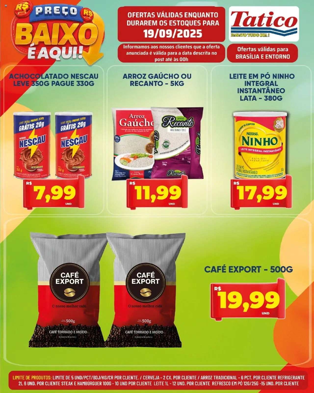 Tatico Folheto - válido de 19.09.2025 | Página: 3 | Produtos: Refresco, Cerveja, Arroz, Leite em pó