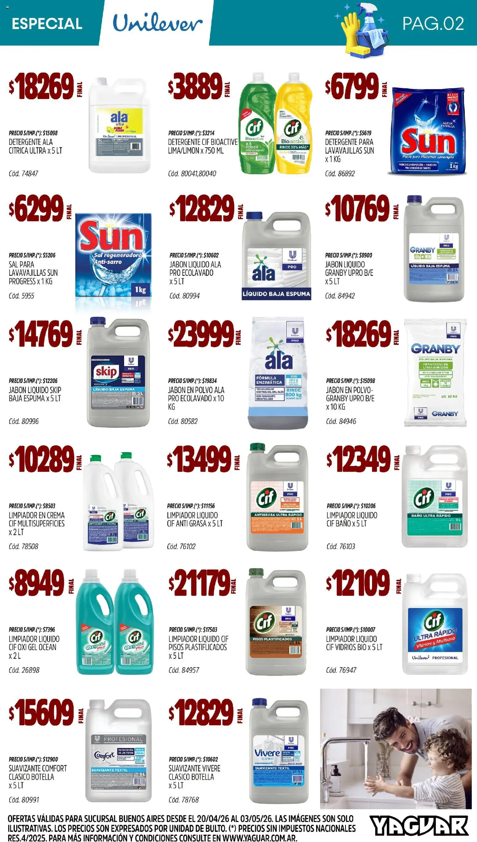 Yaguar - Especial Limpieza Buenos Aires │ válido desde el 20.04.2026 | Página: 2 | Productos: Botella, Jabón líquido, Jabón en polvo, Limpiador