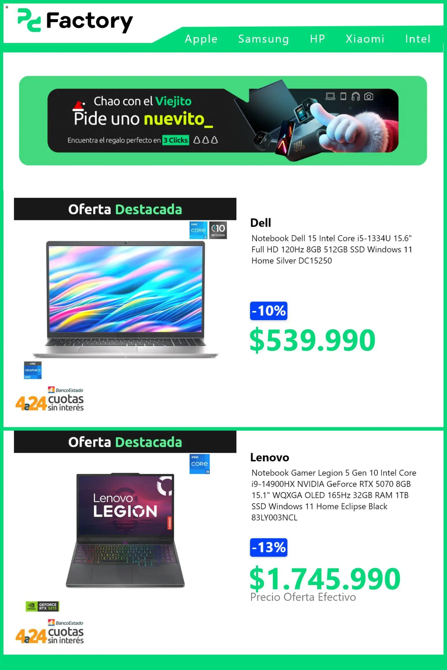 PC Factory ofertas  │ válido desde el 16.12.2025 | Página: 2 | Productos: Notebook