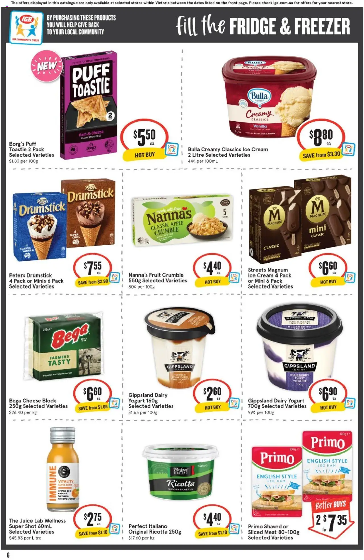 IGA catalogue - valid from 13.08.2025 | Page: 6 | Products: Milk, Honey, Beef, Sugar