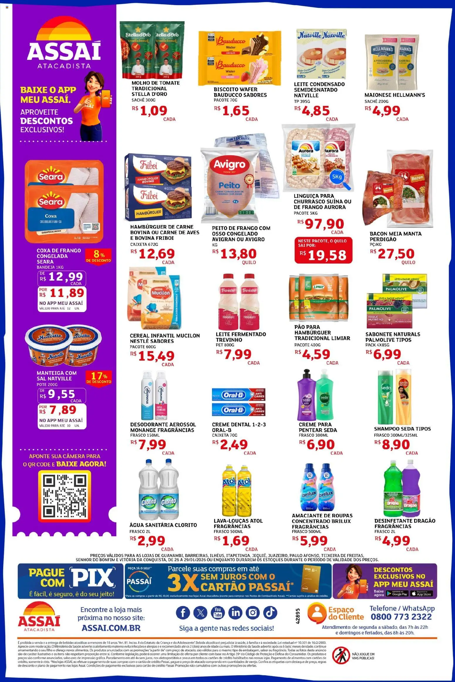 Assaí Atacadista Folheto - válido de 26.01.2026 | Página: 2 | Produtos: Coxa de frango, Chocolate, Carne, Mucilon