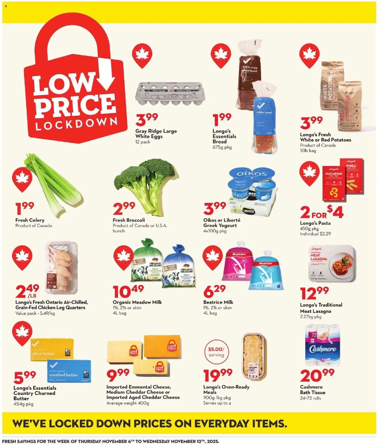 Longo's flyer valid from 06.11.2025 | Page: 15 | Products: Pasta, Bag, Ridge, Bread