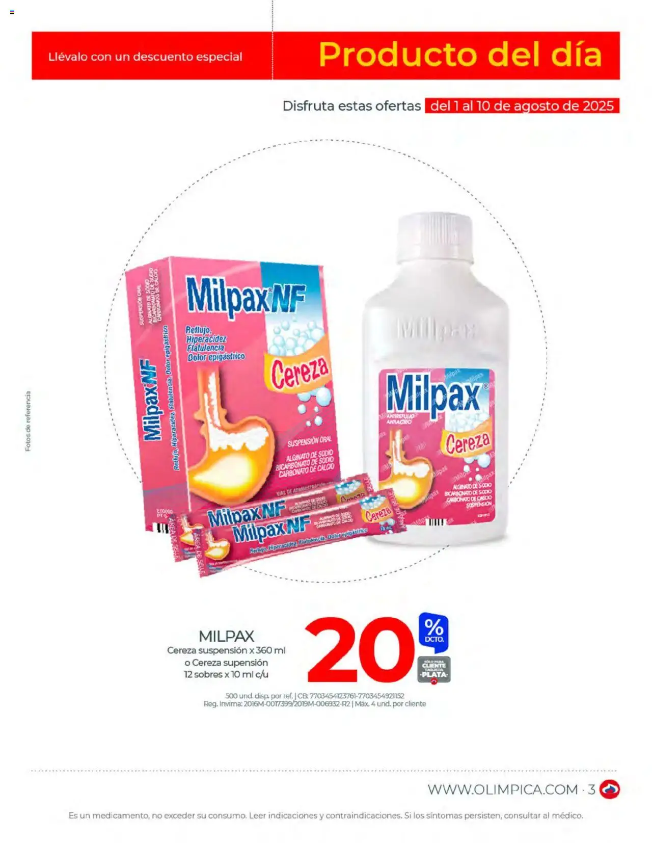 Olímpica revista - valida desde el 01.08.2025 | Página: 3 | Productos: Antiácido