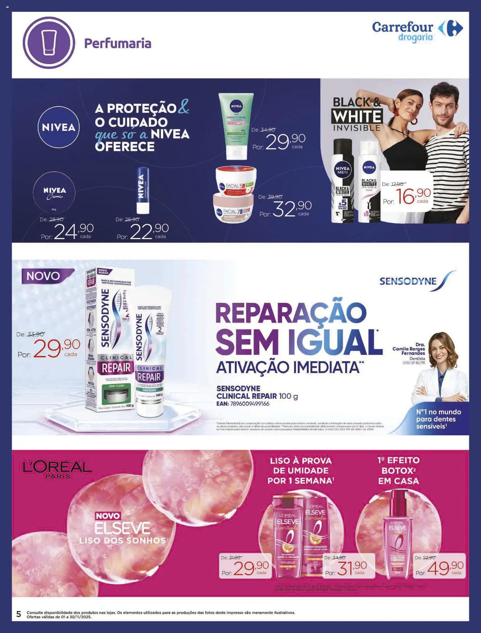 Carrefour Folheto - válido de 01.11.2025 | Página: 5 | Produtos: Shampoo, Condicionador, Creme, Sabonete