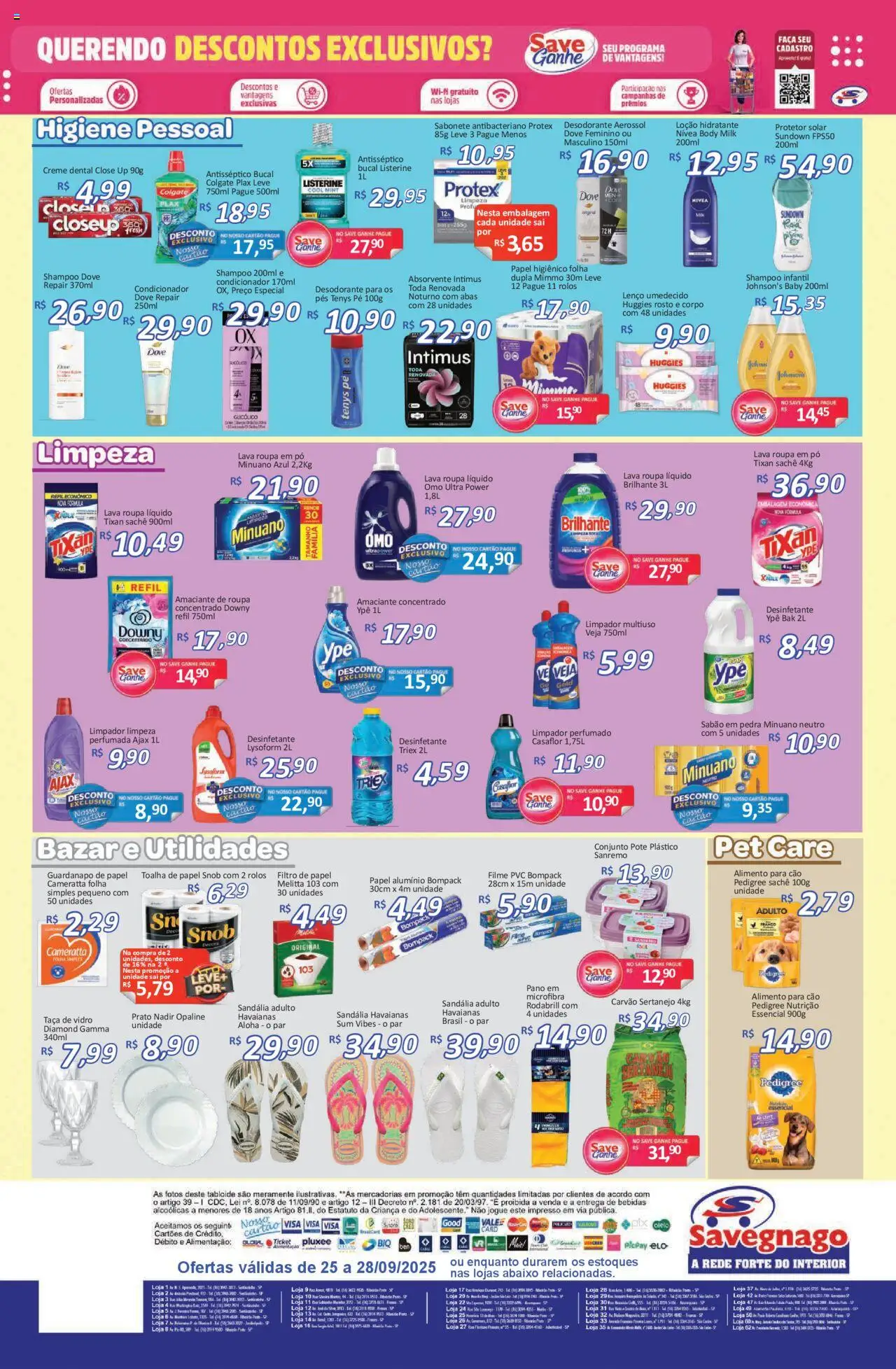 Savegnago Folheto - válido de 25.09.2025 | Página: 4 | Produtos: Sabão, Sabonete, Body, Absorvente