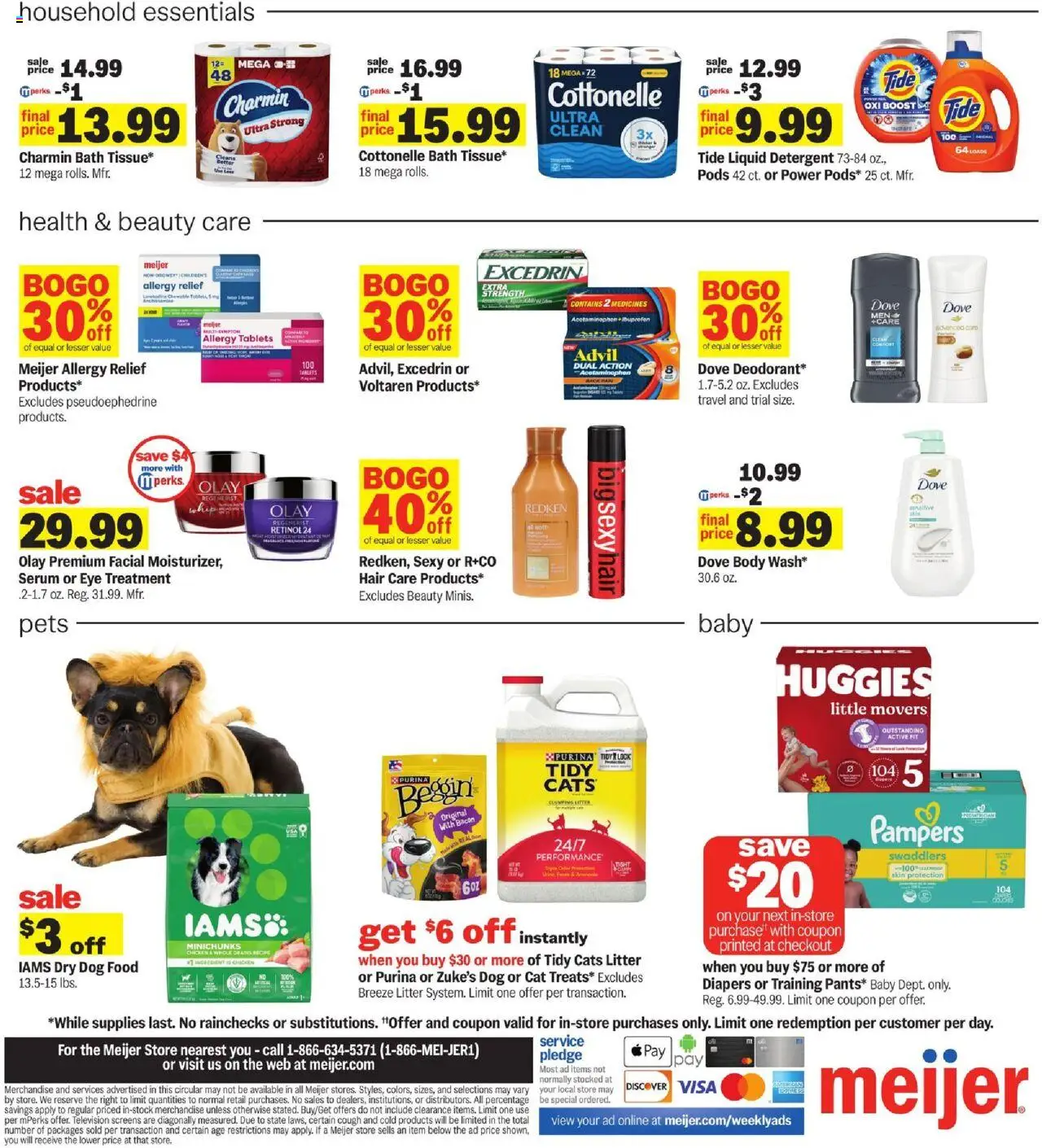 Meijer Weekly Ad - valid from 08.10.2025 | Page: 4 | Products: Bath, Dog Food, Detergent, Television