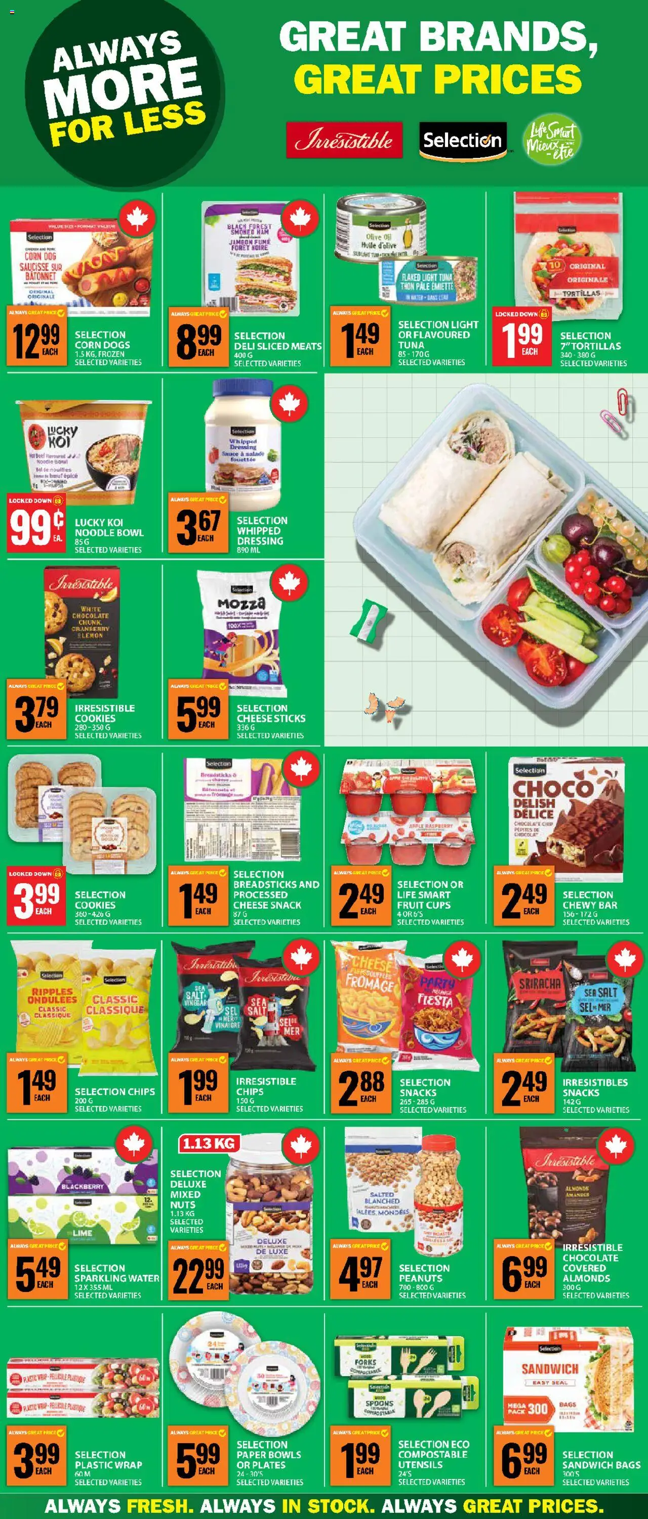 Food Basics flyer valid from 11.09.2025 | Page: 3 | Products: Chips, Cookies, Cheese, Chocolate