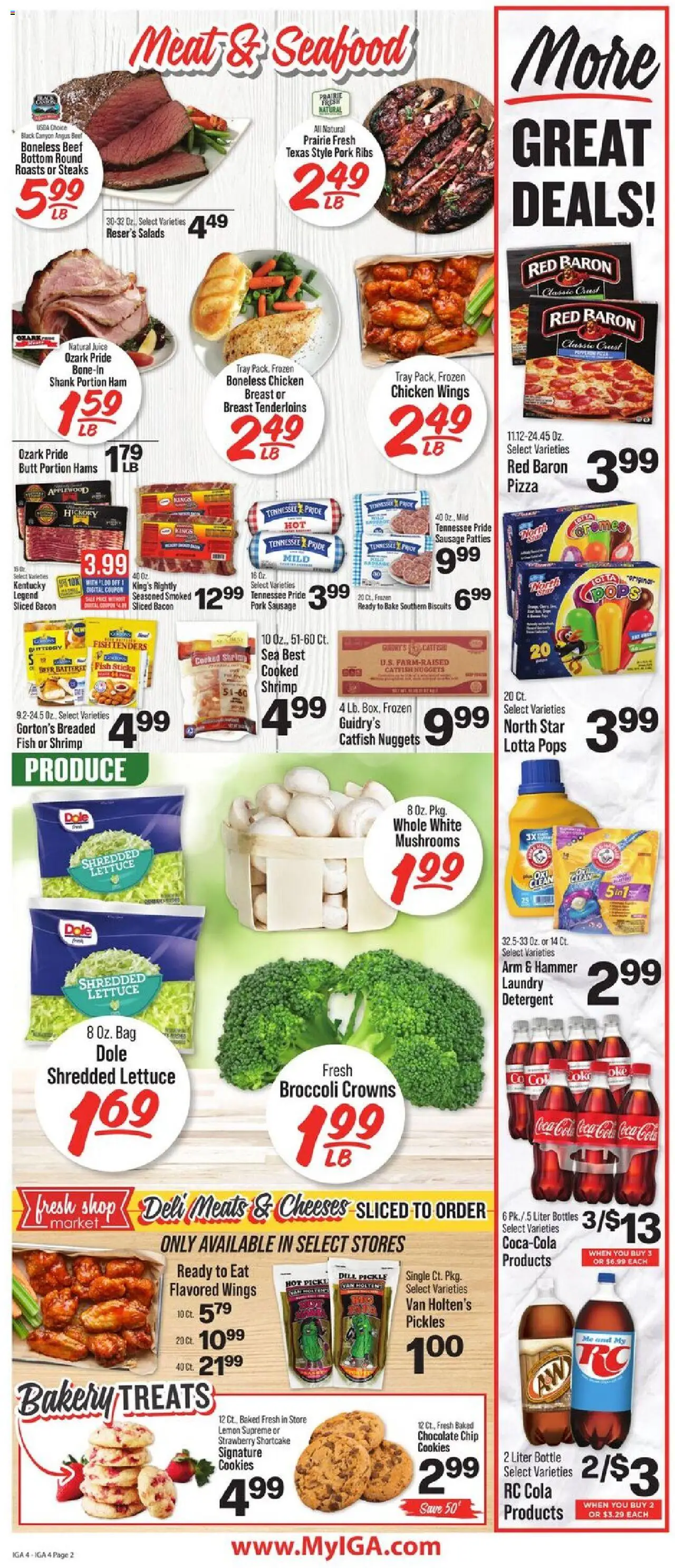 IGA Weekly Ad - valid from 10.09.2025 | Page: 3 | Products: Mushrooms, Beef, Seafood, Chocolate Chip