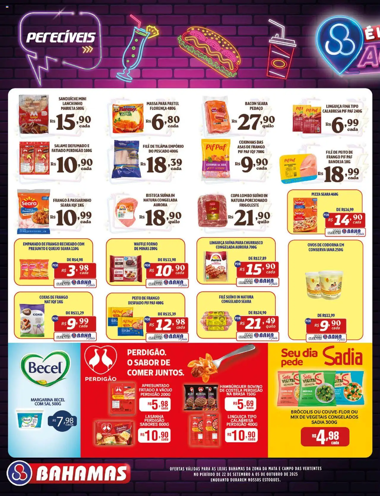 Bahamas Supermercados Folheto - válido de 22.09.2025 | Página: 8 | Produtos: Salame, Massa, Lasanha, Frango