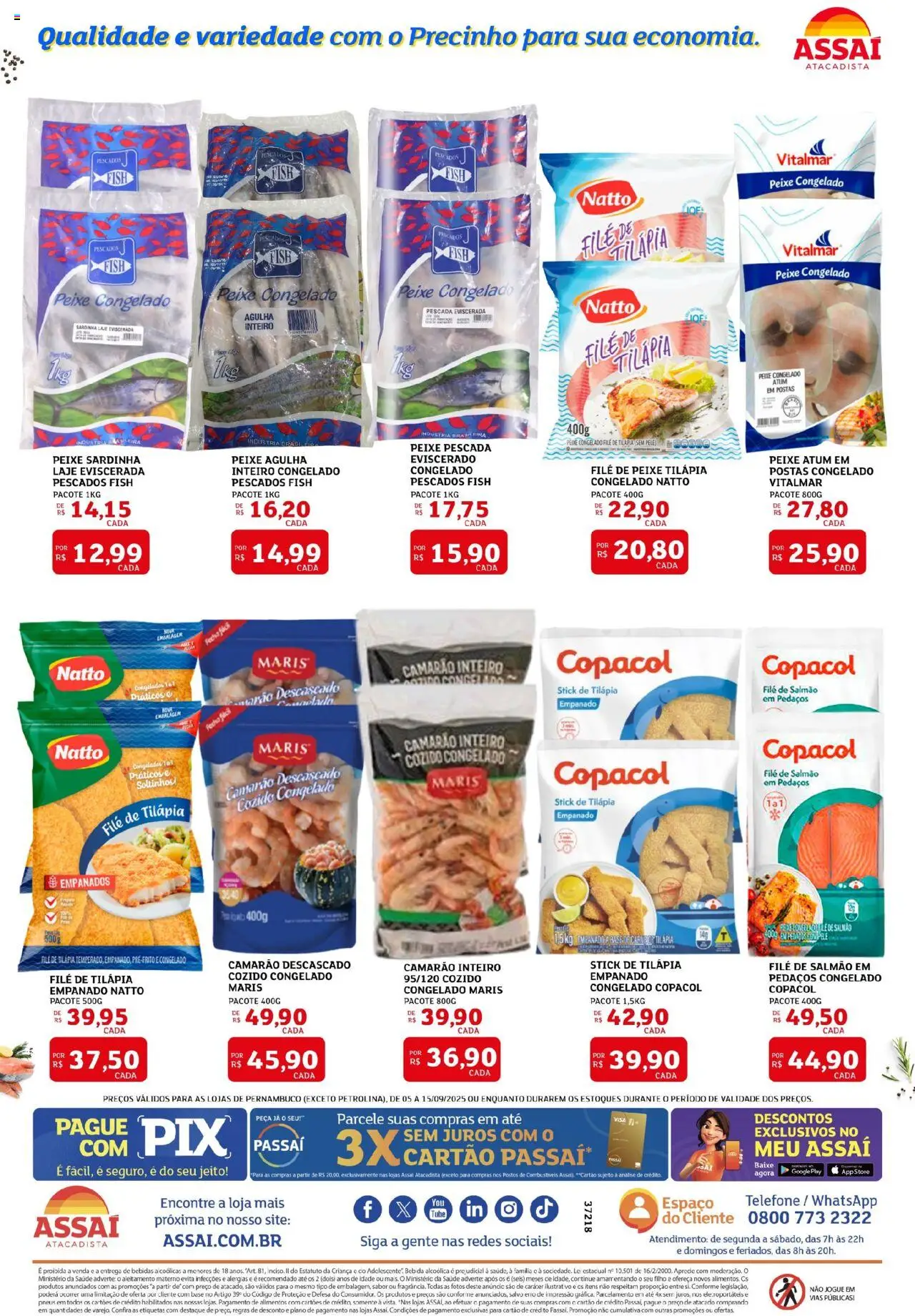 Assaí Atacadista Folheto - válido de 05.09.2025 | Página: 2 | Produtos: Salmão, Peixe, Bebida, Atum