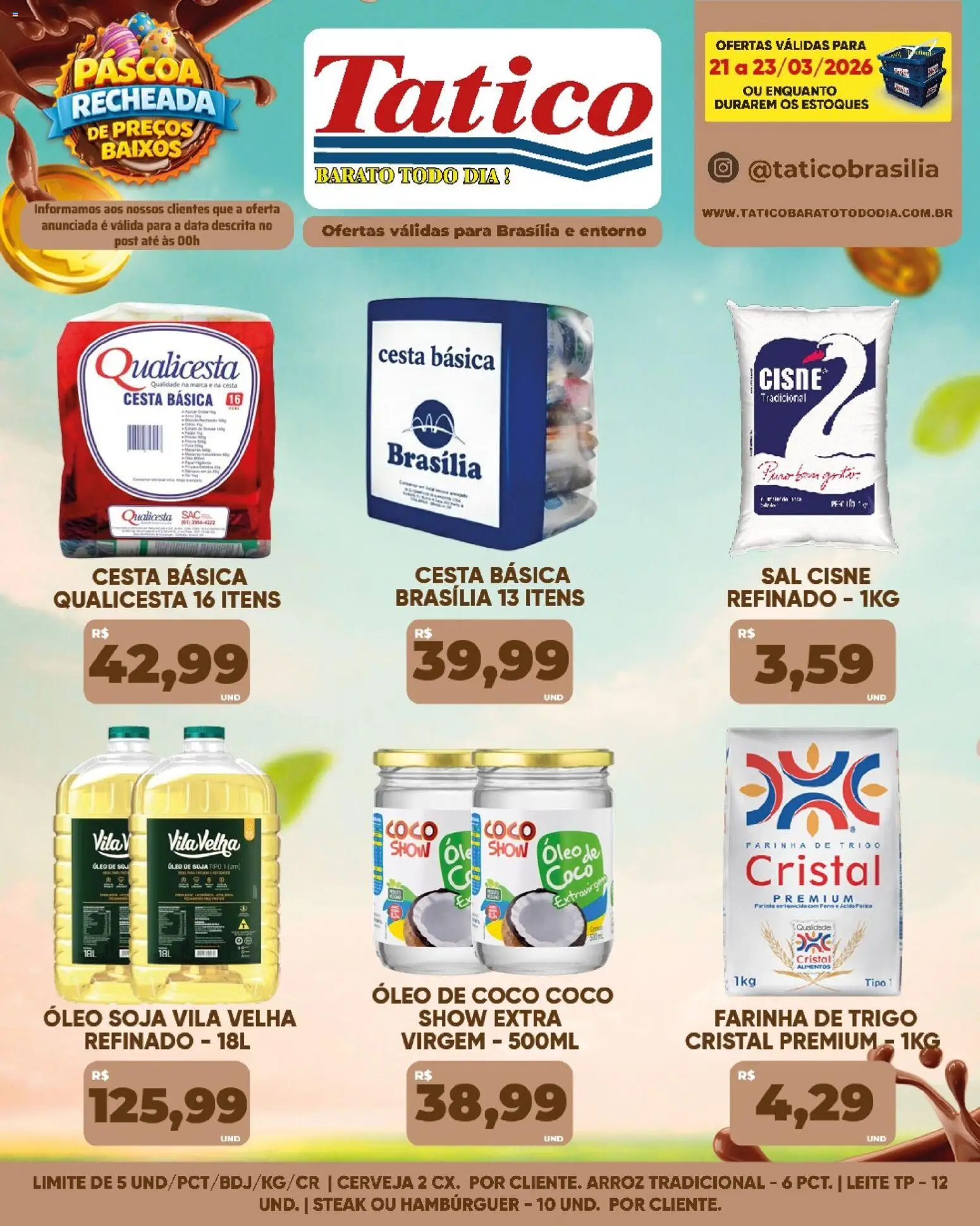 Tatico Folheto - válido de 24.03.2026 | Página: 16 | Produtos: Leite, Cerveja, Hambúrguer, Sal