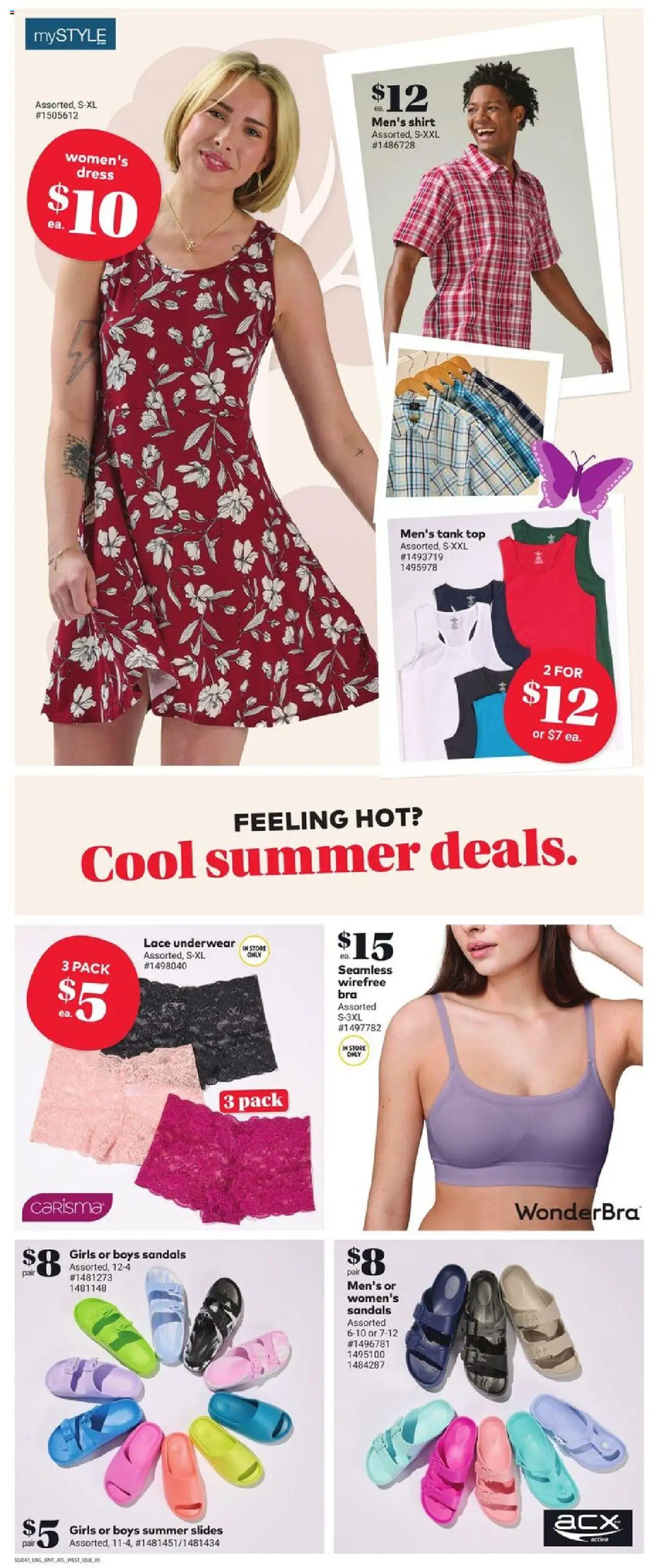 Giant Tiger flyer valid from 25.06.2025 | Page: 7 | Products: Sandals, Shirt, Tank top, Underwear