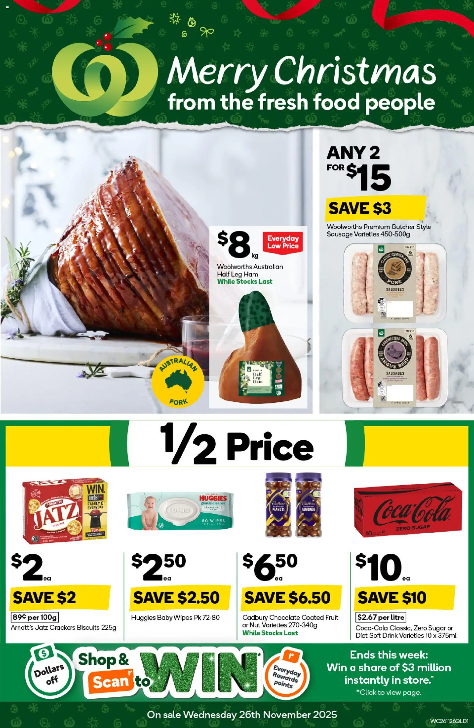 Woolworths catalogue - valid from 26.11.2025 | Page: 1 | Products: Fragrance, Crackers, Chocolate, Biscuits