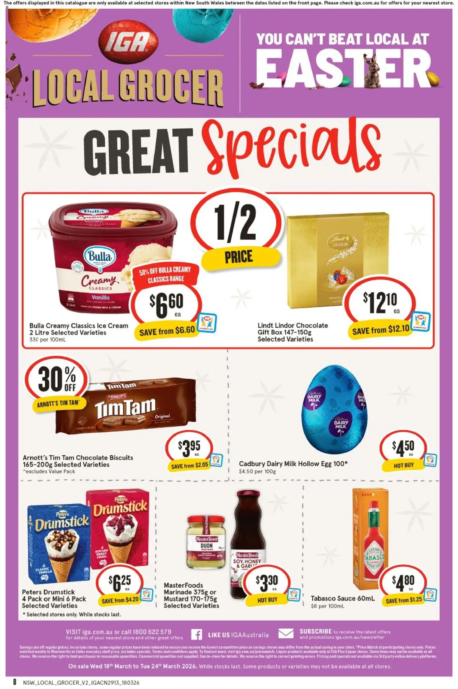 IGA catalogue - valid from 18.03.2026 | Page: 8 | Products: Dairy, Chips, Cream, Fruits