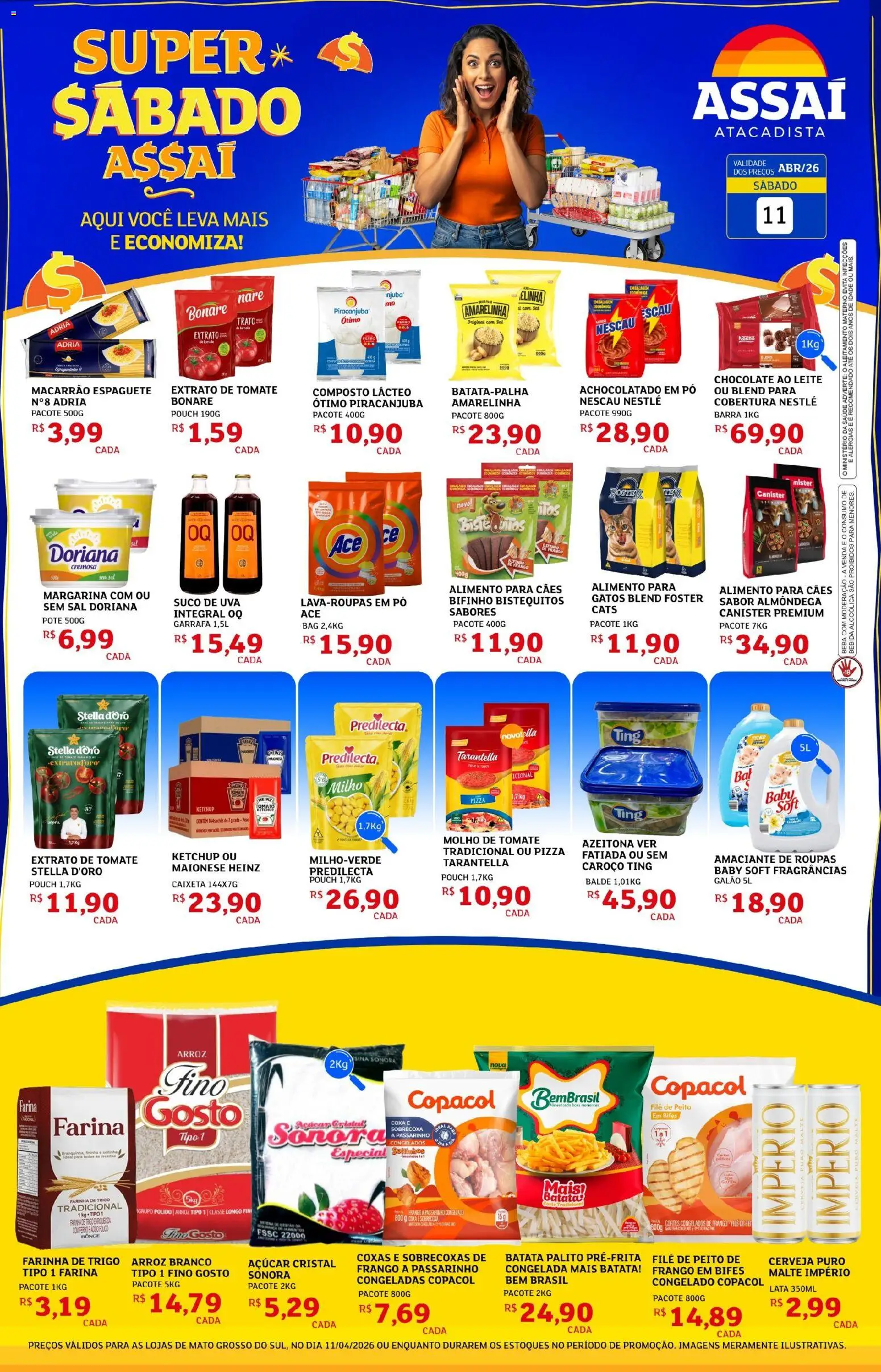 Assaí Atacadista Folheto - válido de 11.04.2026 | Página: 1 | Produtos: Amaciante de roupas, Achocolatado, Açúcar, Maionese