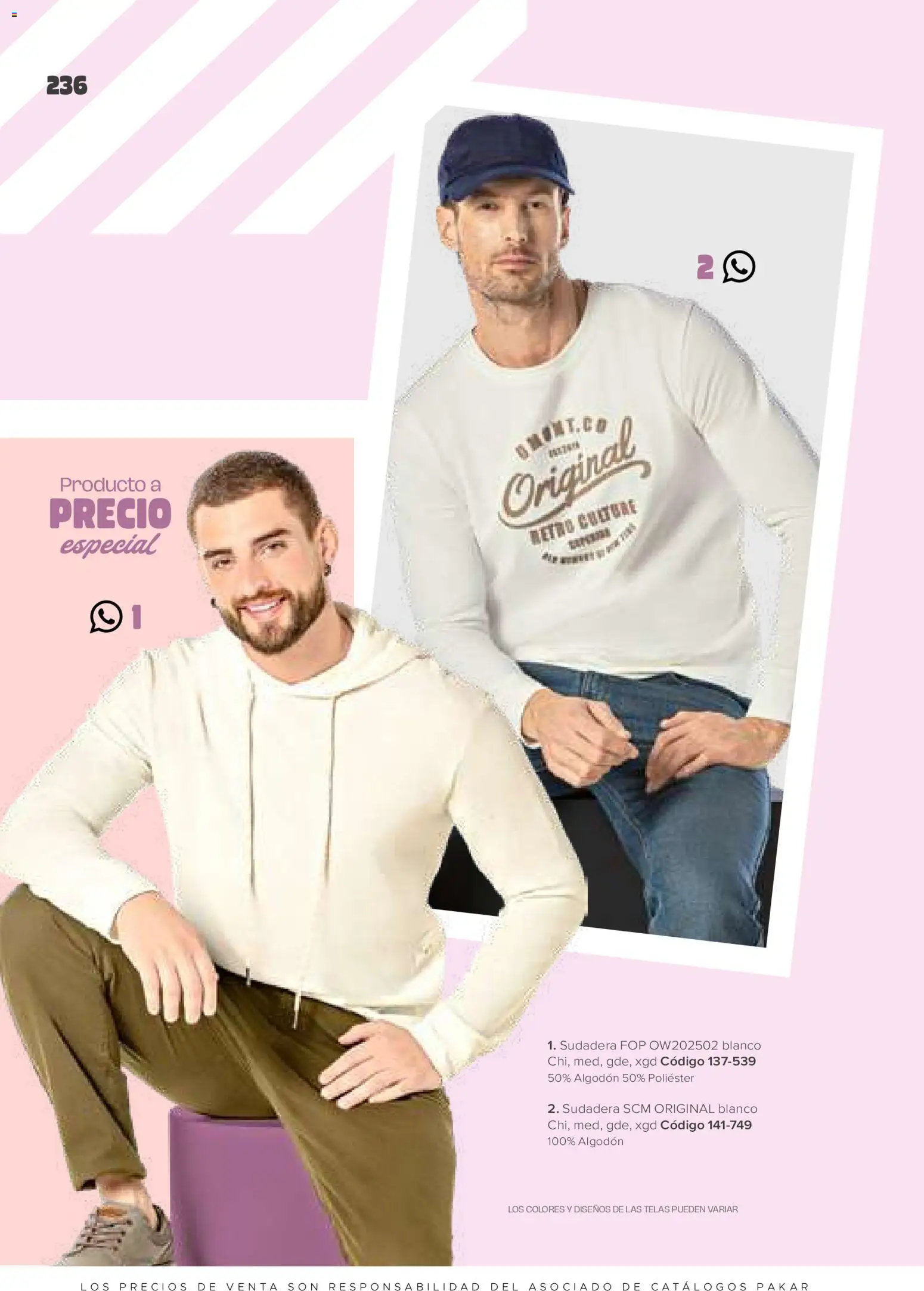 Nuevas ofertas de SC Pakar válidas en toda la República Mexicana desde el 30.01.2026. ¡Encuentra las mejores ofertas en SC Pakar catálogo Ropa! | Página: 236 | Productos: Algodón, Sudadera