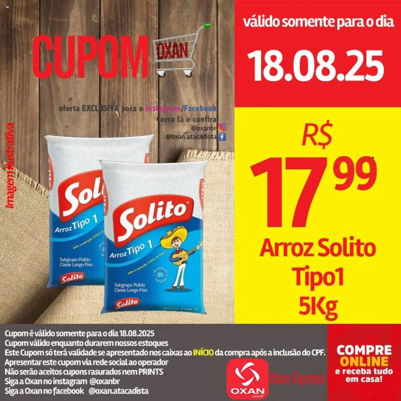 Oxan Atacadista Folheto - válido de 18.08.2025 | Página: 1 | Produtos: Arroz