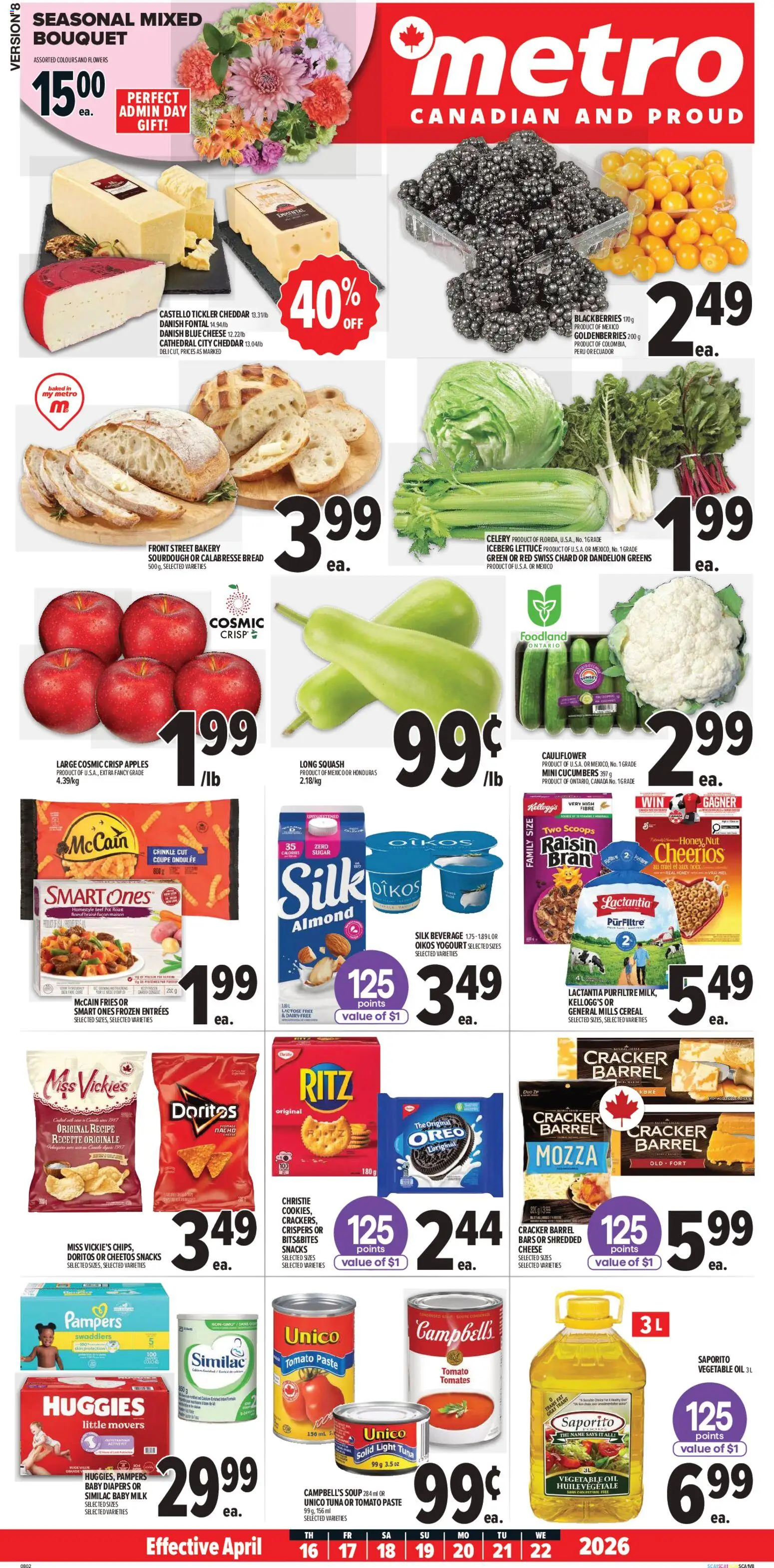 Metro flyer valid from 16.04.2026 | Page: 2 | Products: Beef, Bakery, Oil, Apples