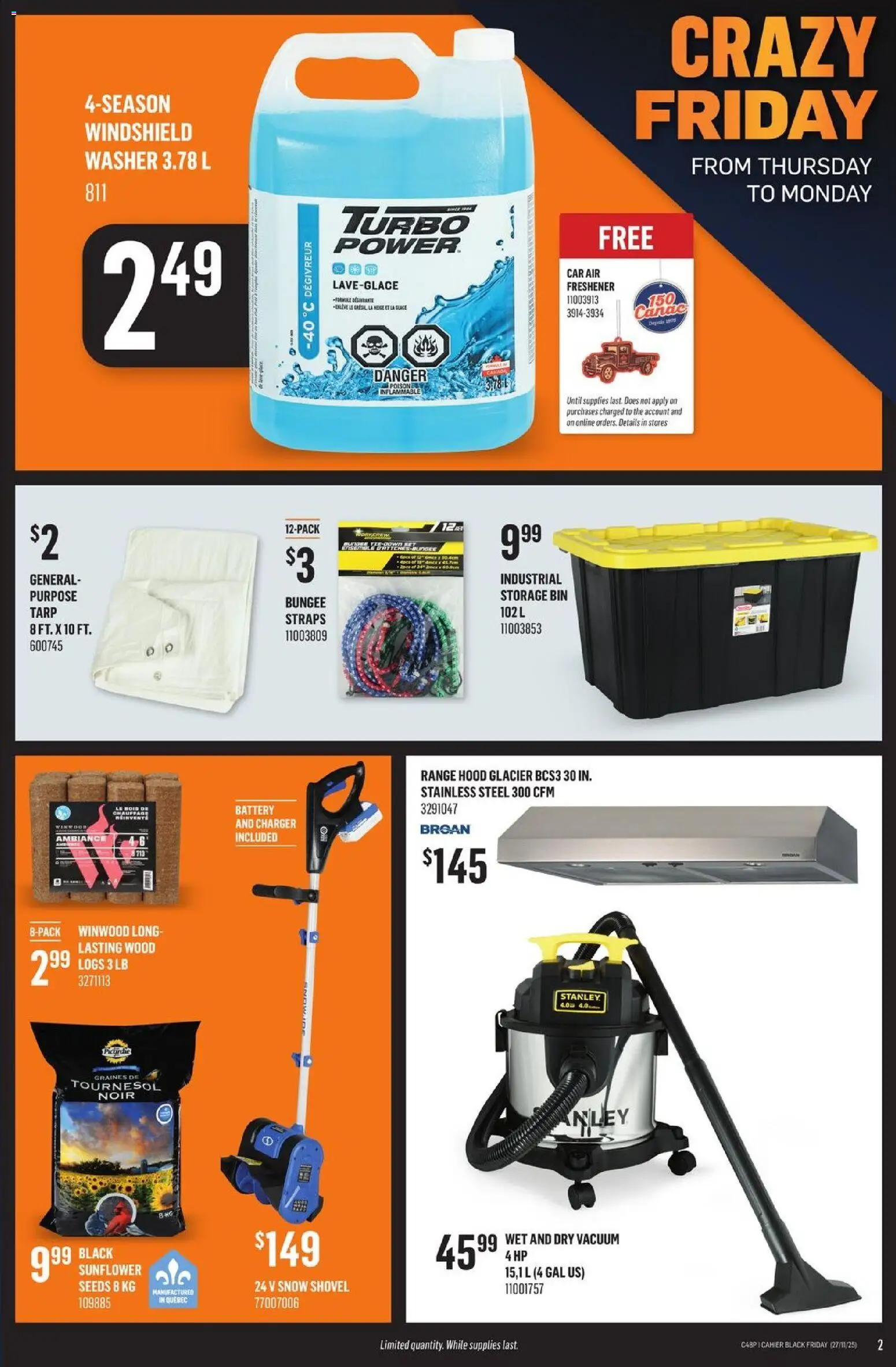 Canac flyer valid from 27.11.2025 | Page: 2 | Products: Range hood, Battery, Wine