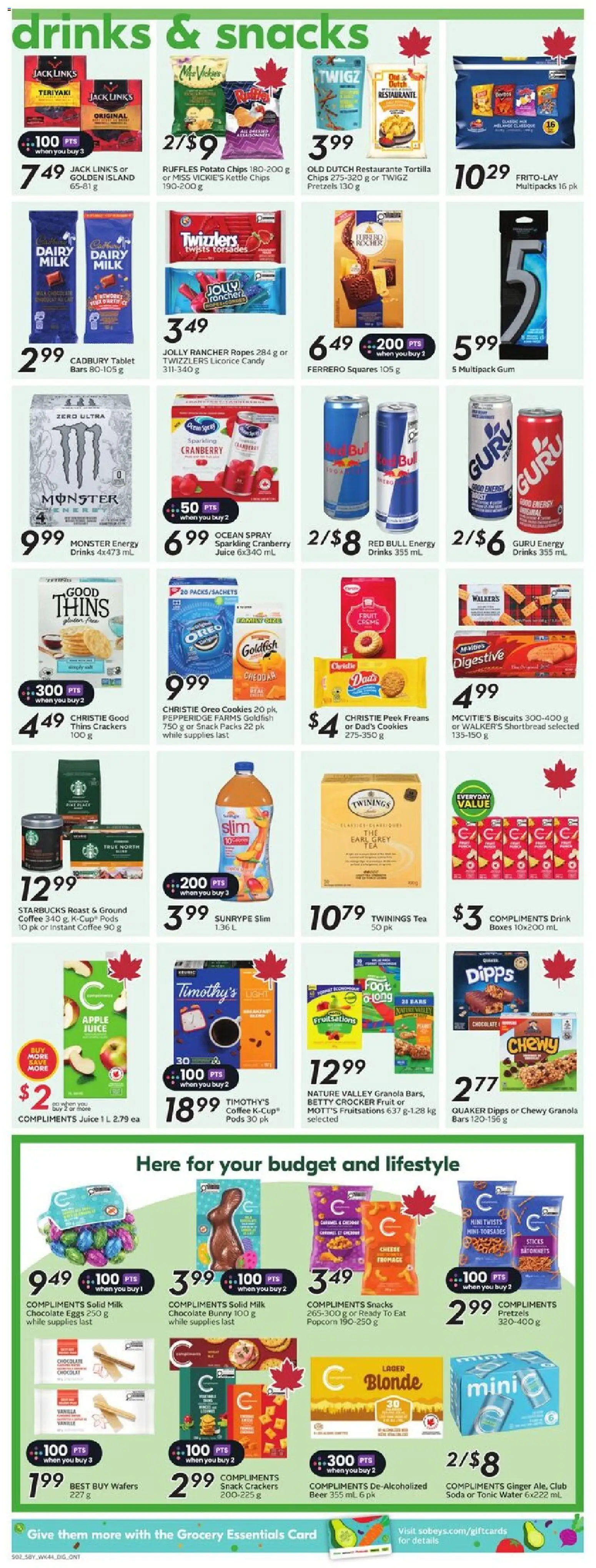 Sobeys flyer valid from 26.02.2026 | Page: 10 | Products: Tea, Cookies, Milk, Coffee