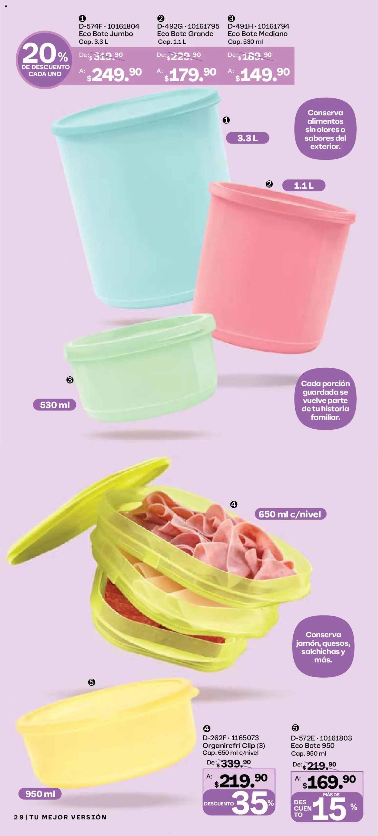 Nuevas ofertas de Tupperware válidas en toda la República Mexicana desde el 29.12.2025. ¡Encuentra las mejores ofertas en Tupperware catálogo! | Página: 29