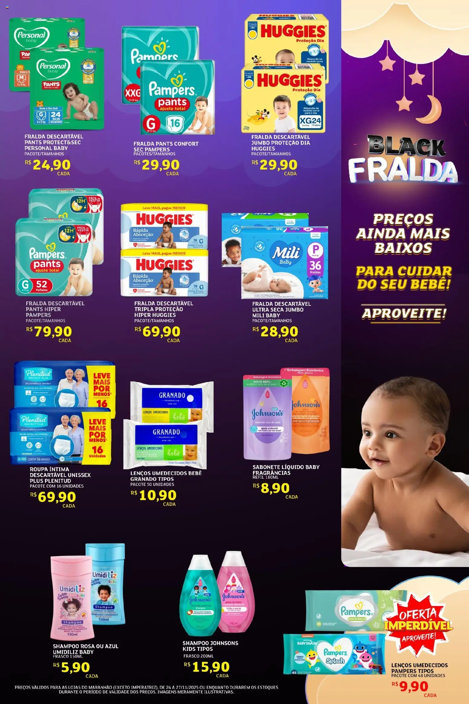 Assaí Atacadista Folheto - válido de 24.11.2025 | Página: 3 | Produtos: Shampoo, Pampers, Sabonete, Sabonete líquido