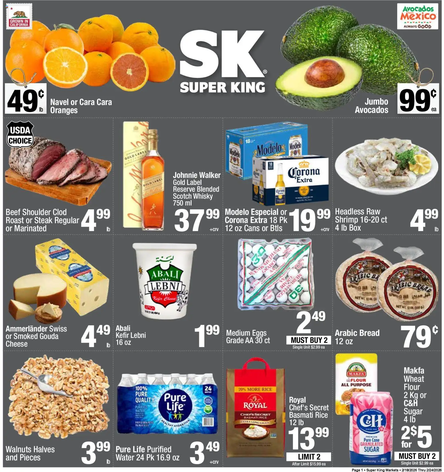Super King - Weekly Ad - valid from 18.02.2026 | Page: 3 | Products: Cheese, Eggs, Bread, Rice