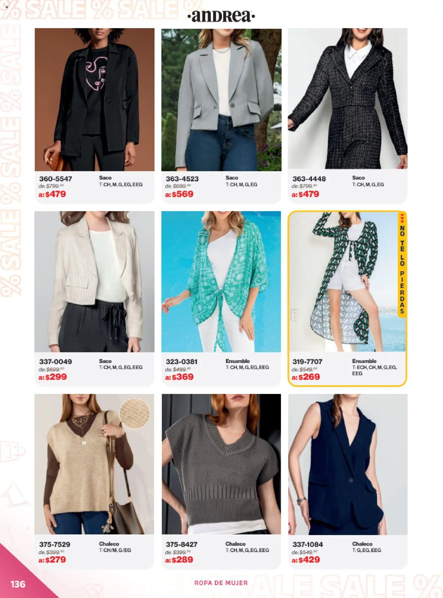 Nuevas ofertas de Andrea válidas en toda la República Mexicana desde el 21.12.2025. ¡Encuentra las mejores ofertas en Andrea catálogo Outlet! | Página: 136 | Productos: Chaleco, Ropa