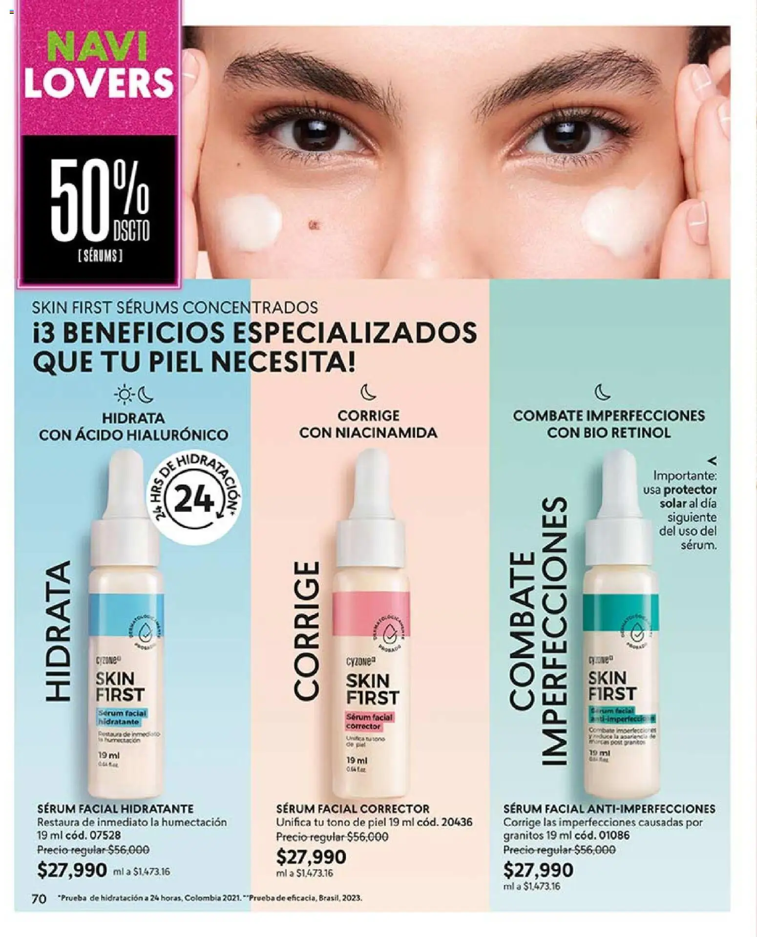 CyZone revista - valida desde el 03.11.2025 | Página: 70 | Productos: Serum, Protector solar, Corrector