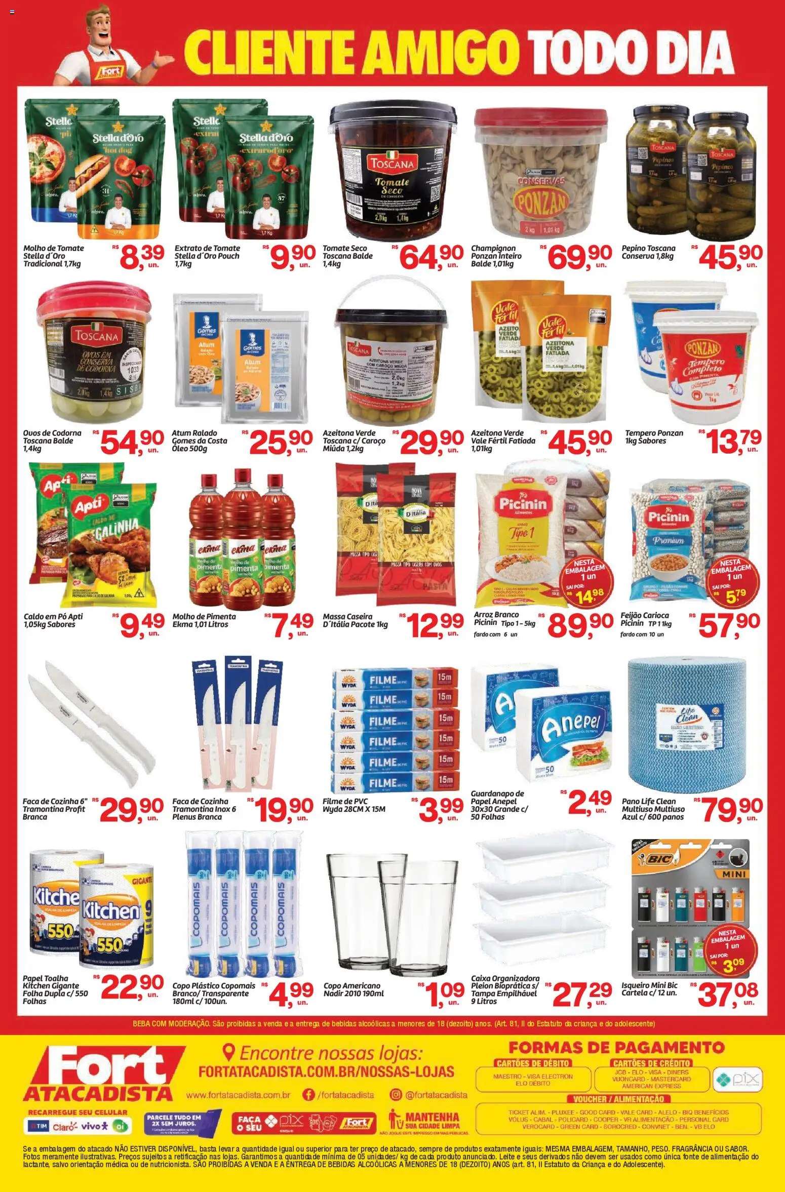 Fort Atacadista Folheto - válido de 24.11.2025 | Página: 2 | Produtos: Papel toalha, Molho de tomate, Faca, Balde