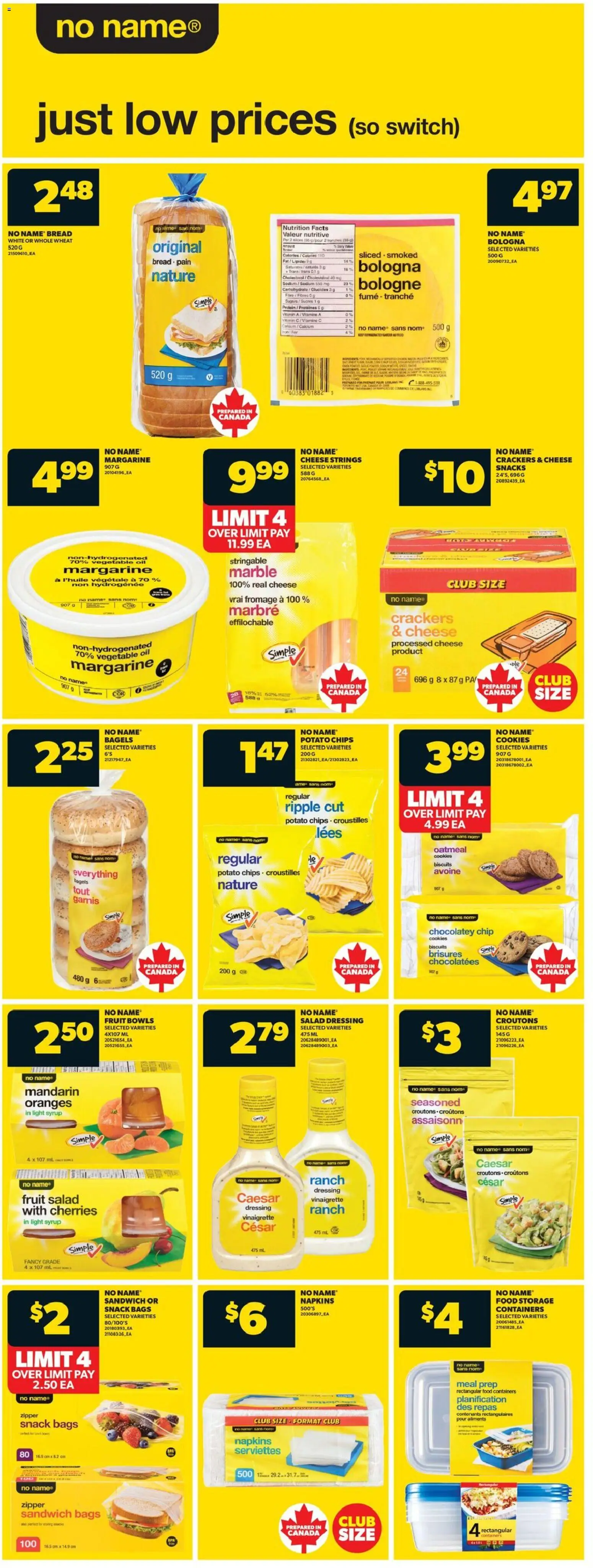 Real Canadian Superstore flyer valid from 01.01.2026 | Page: 8 | Products: Chips, Cookies, Salad, Cheese