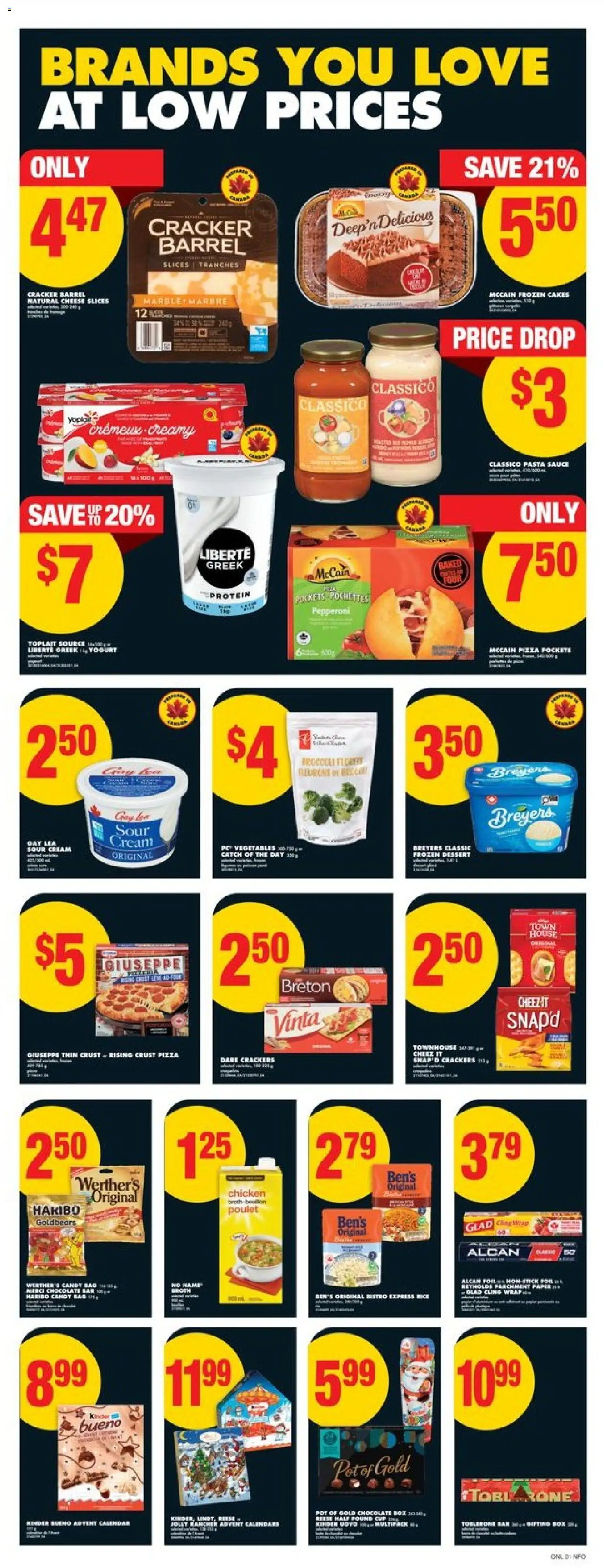 No Frills flyer valid from 20.11.2025 | Page: 5 | Products: Pasta, Cream, Cheese, Yogurt