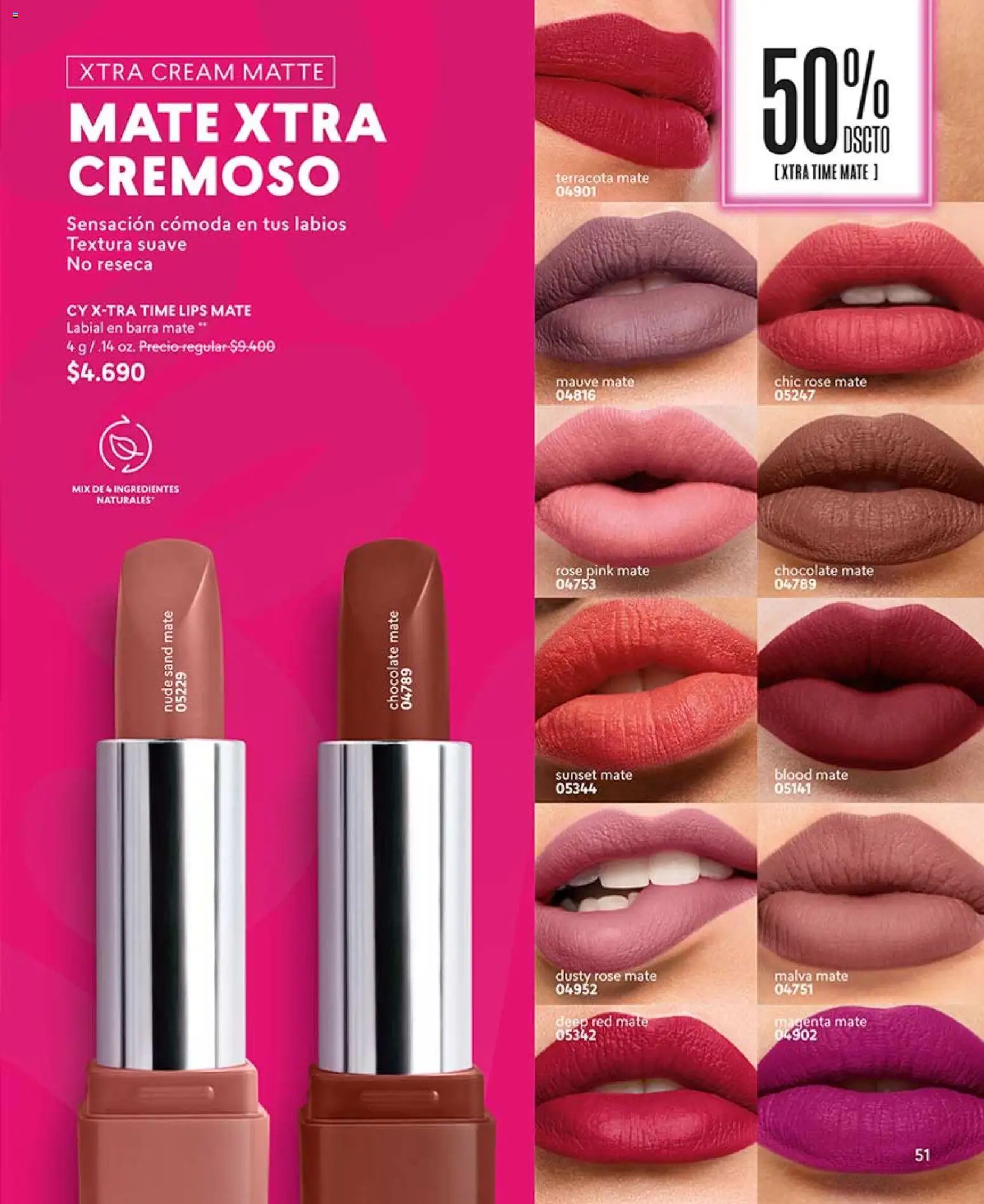 Catálogo CyZone Campaña 5 │ válido desde el 01.03.2026 | Página: 51 | Productos: Mate, Chocolate, Labial