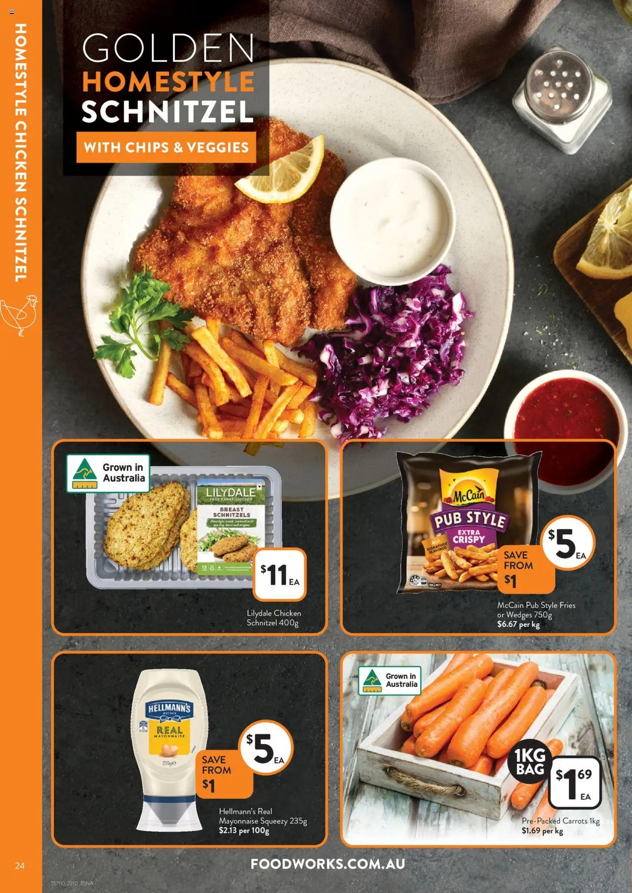 Foodworks catalogue - valid from 22.10.2025 | Page: 24 | Products: Chicken, Chips, Carrots, Mayonnaise