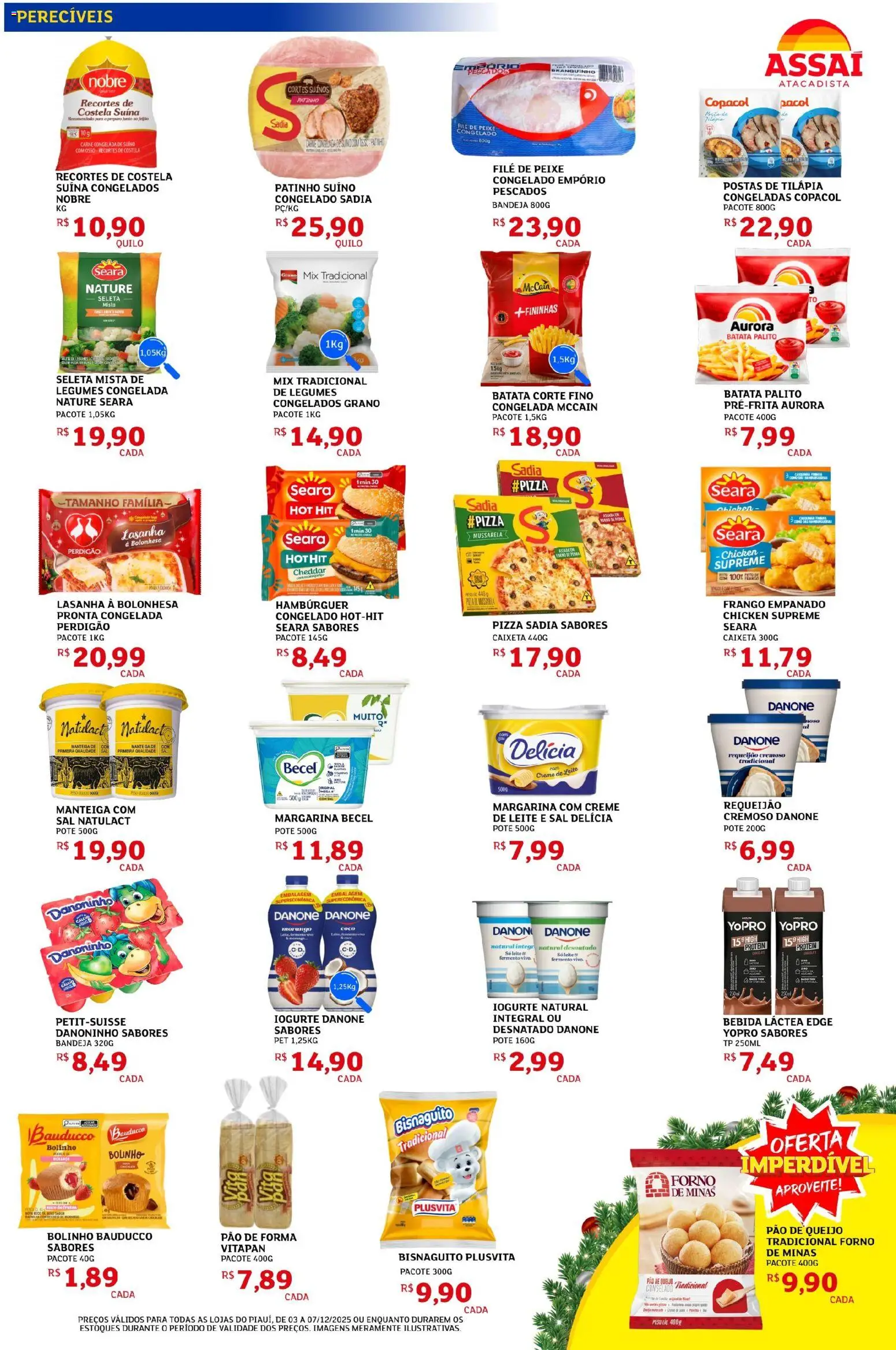 Assaí Atacadista Folheto - válido de 03.12.2025 | Página: 3 | Produtos: Iogurte, Cheddar, Peixe, Bebida